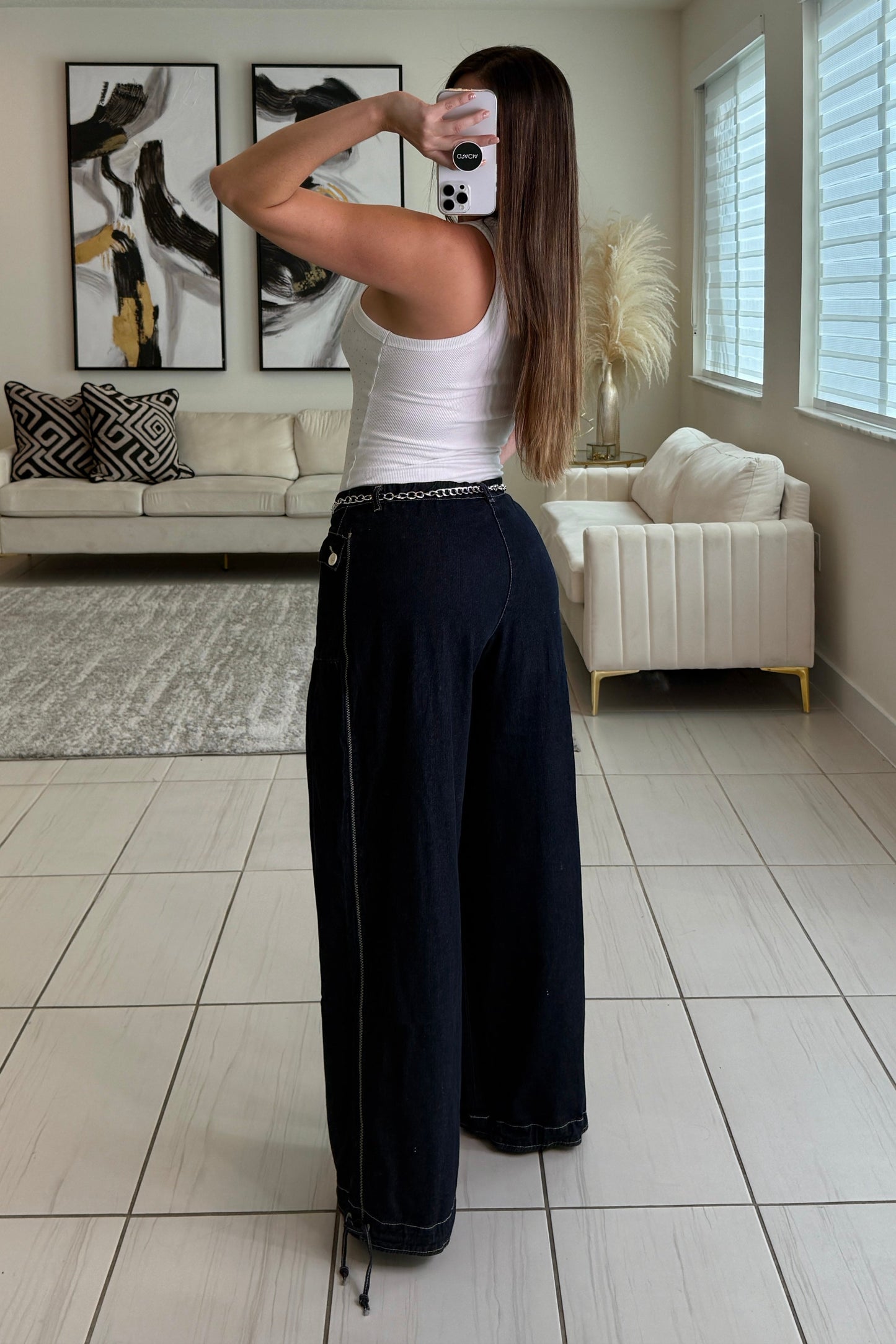 Lotus Balloon Style Denim Pants