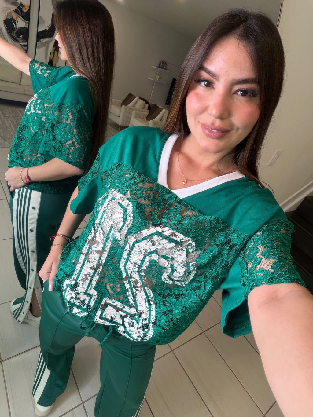 Sporty Chic Green Comfy Pant Set