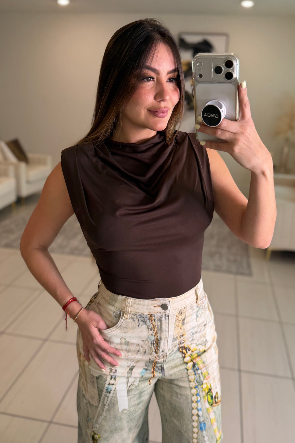 Sculpted Ease Brown Top