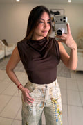 Sculpted Ease Brown Top