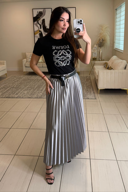 Magnetic Grey Midi Skirt