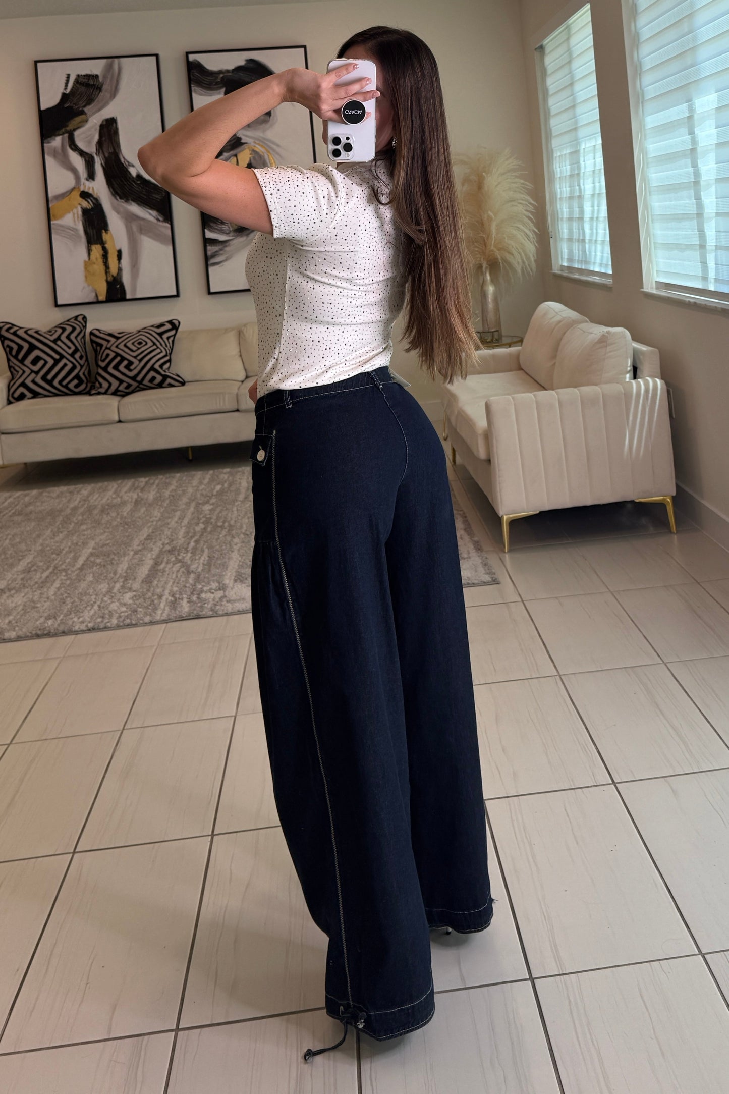 Lotus Balloon Style Denim Pants
