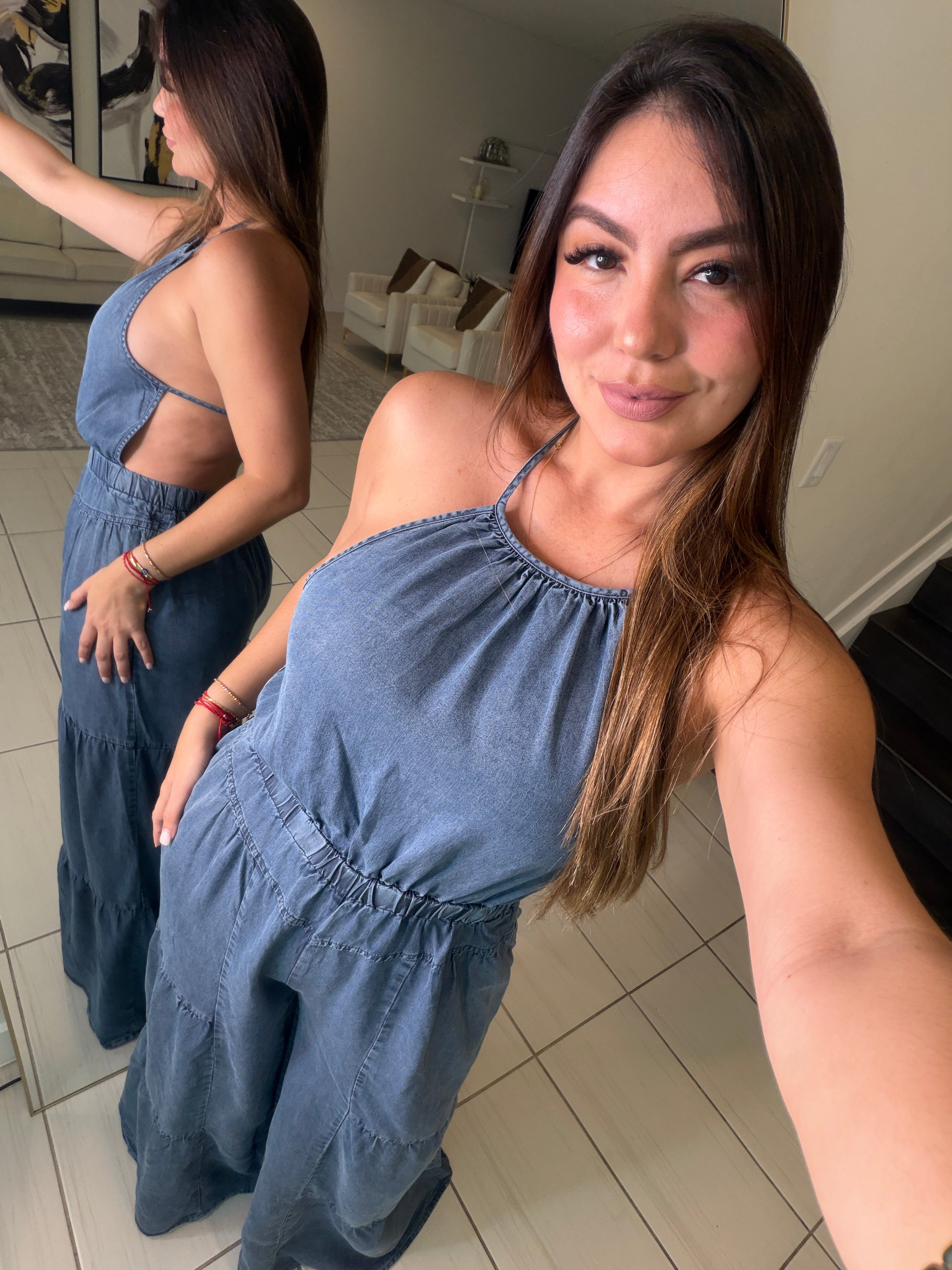 Irresistible Intentions Denim Jumpsuit