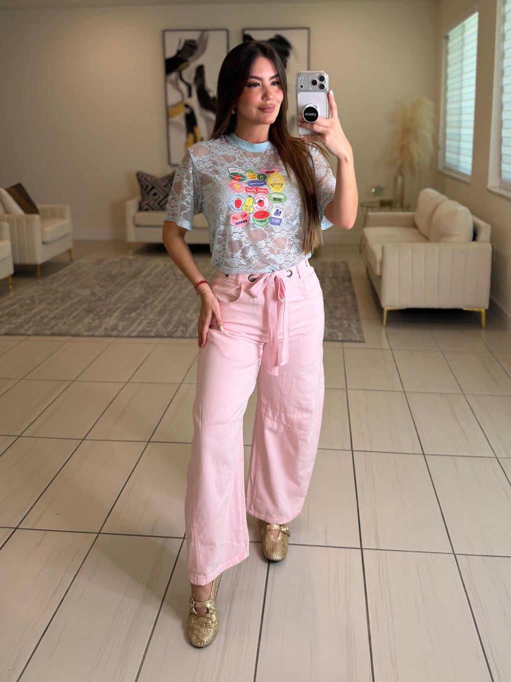 Graceful Muse Pink Barrel Pants