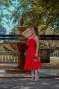 Enchanted Aura Red Midi Dress