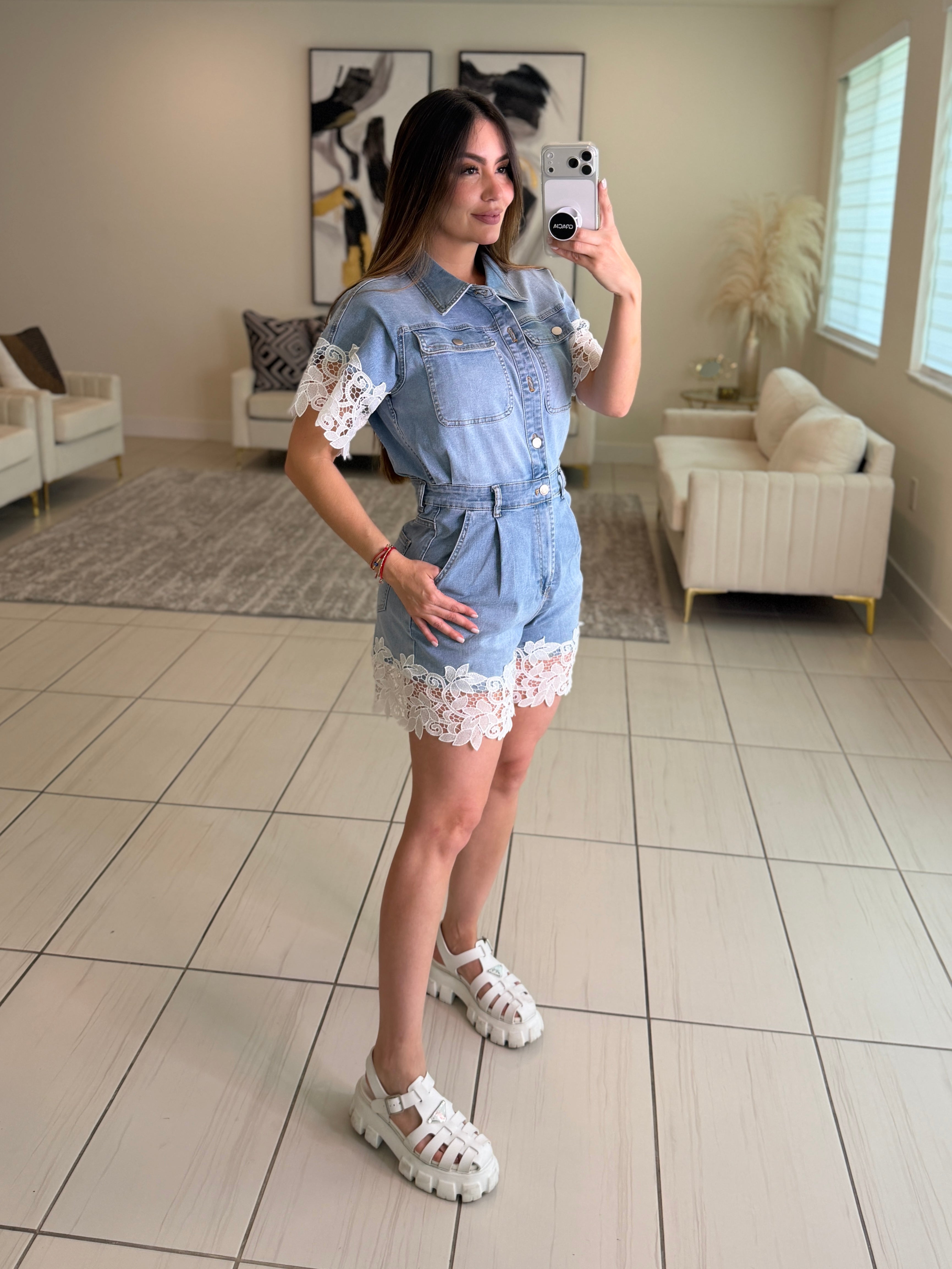 Summer Spicy Denim Romper