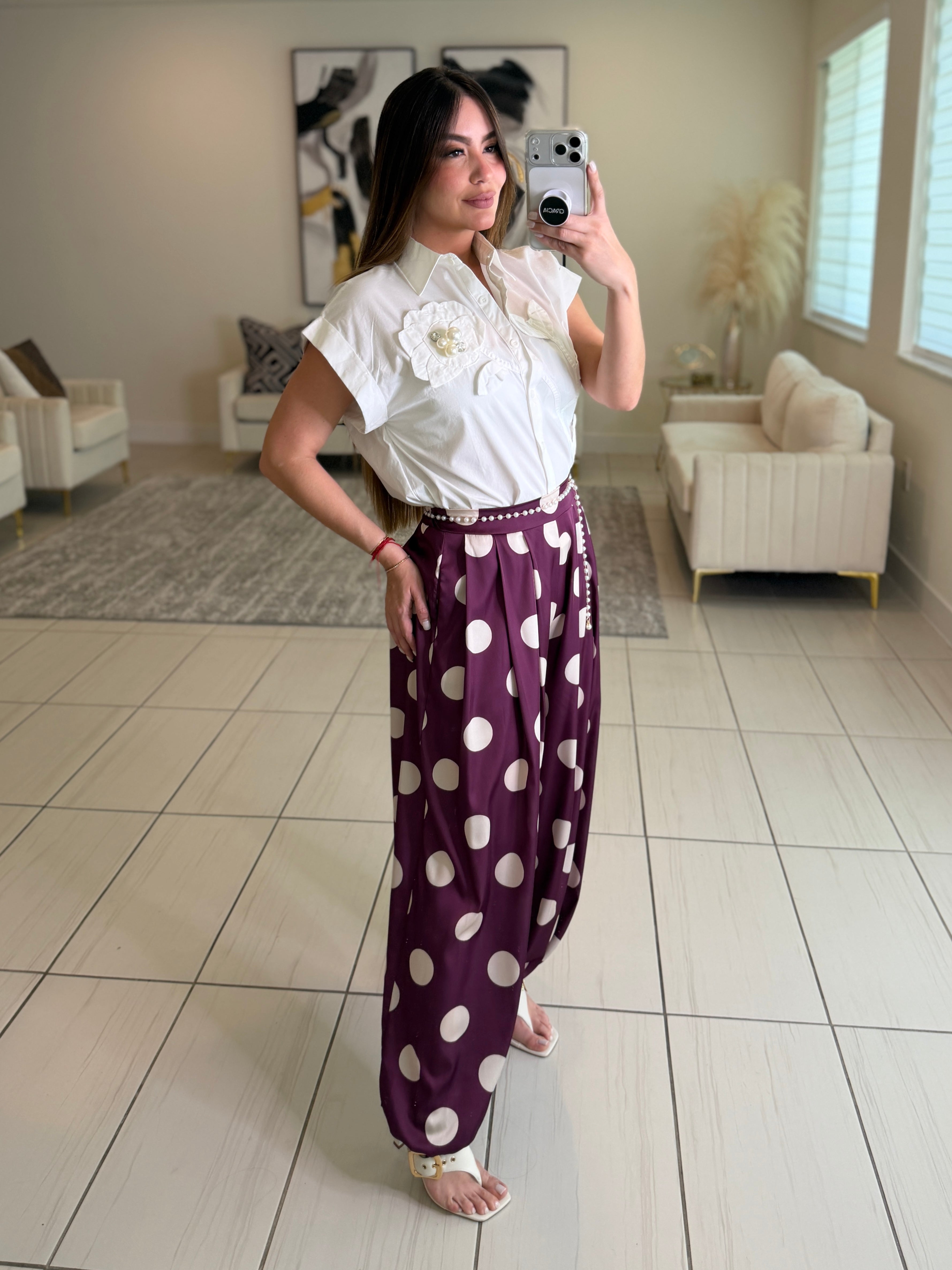 Purple Polka Dots Balloon Pants