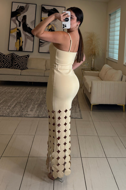 Chained Desire Sand Maxi Dress