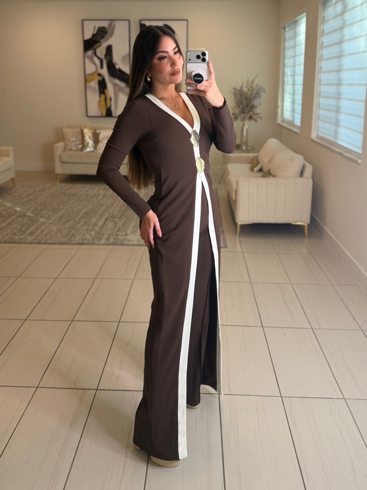 Opulent Structure Brown Jumpsuit