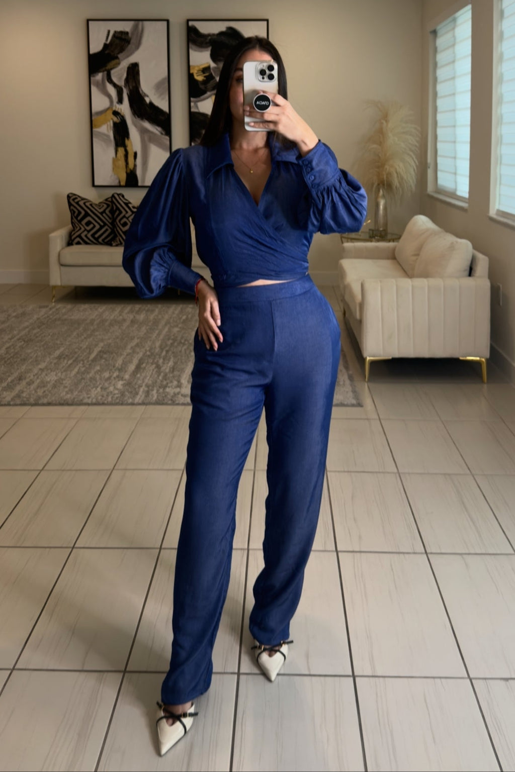 The Luxe Soft Denim Pants Set