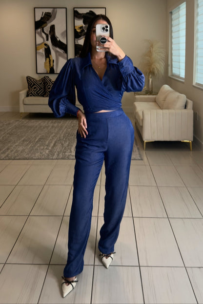 The Luxe Soft Denim Pants Set