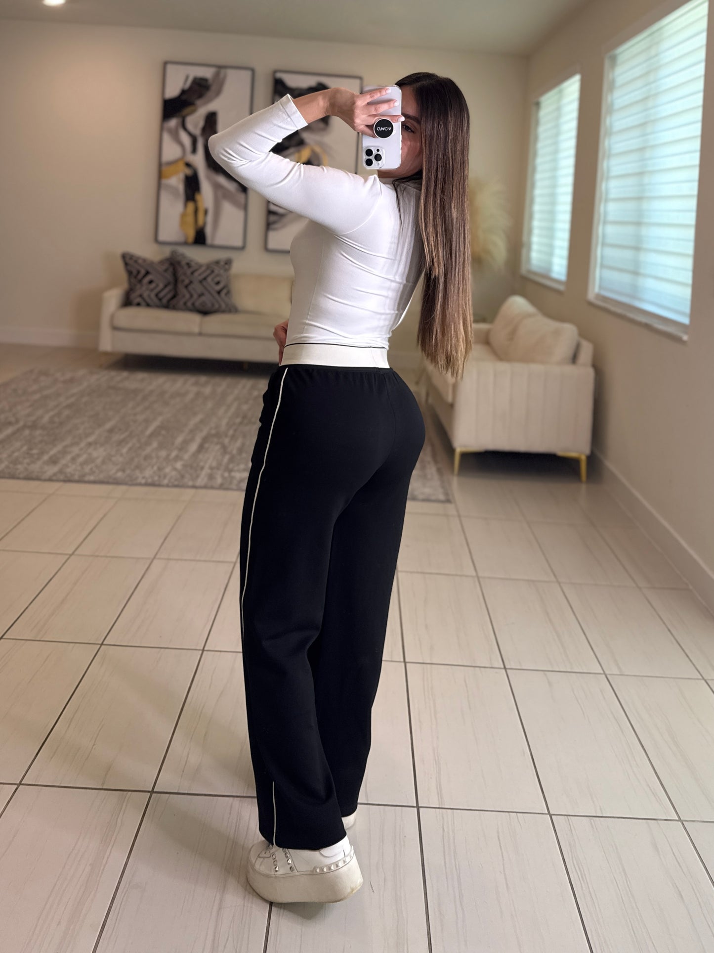 Iconic High Neck White Basic Top