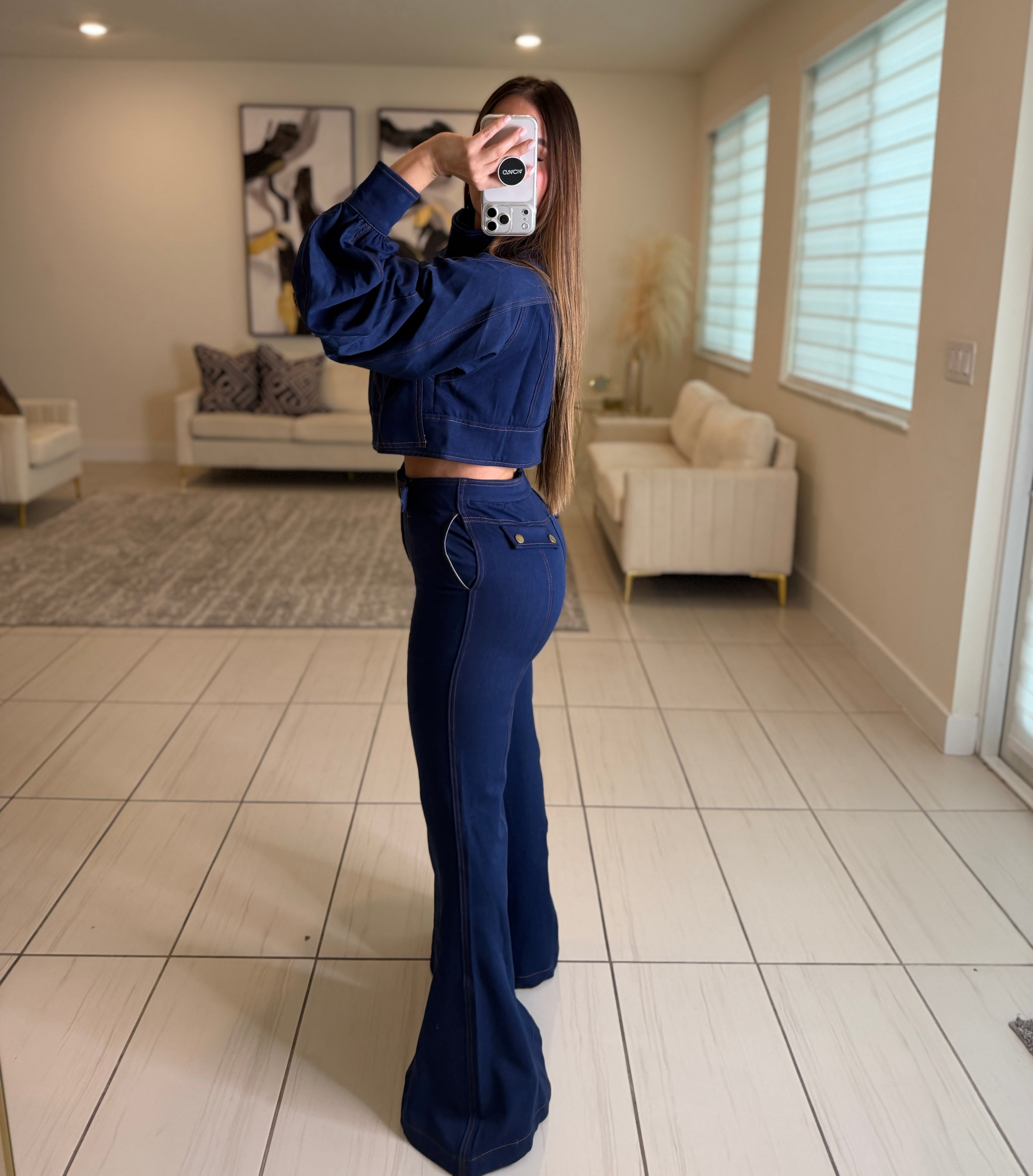 Luna Denim Utility Pant Set