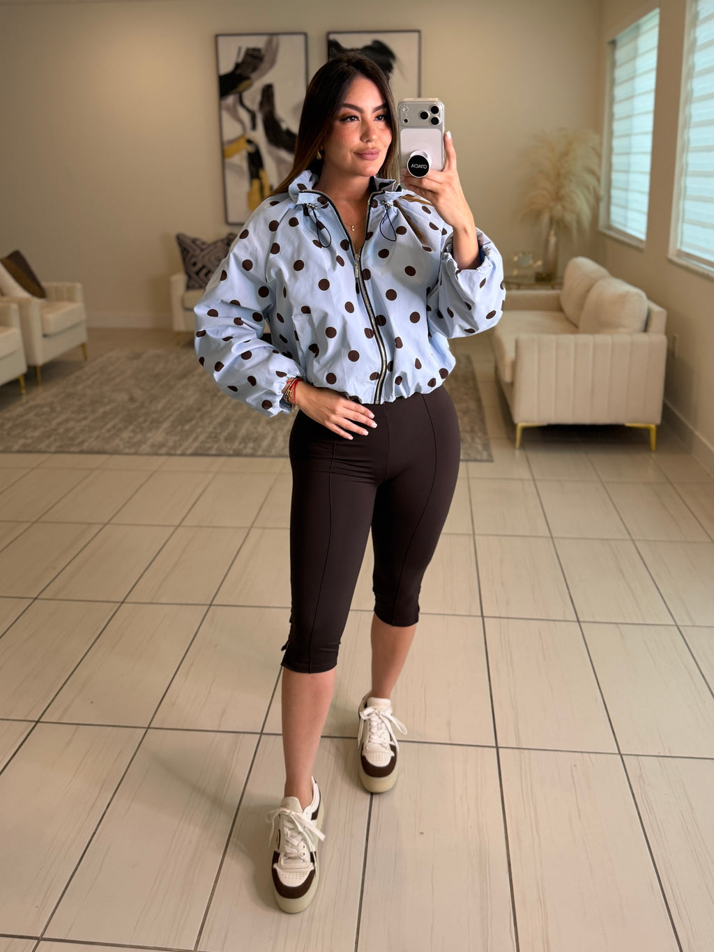Polka Muse Blue Bomber Jacket