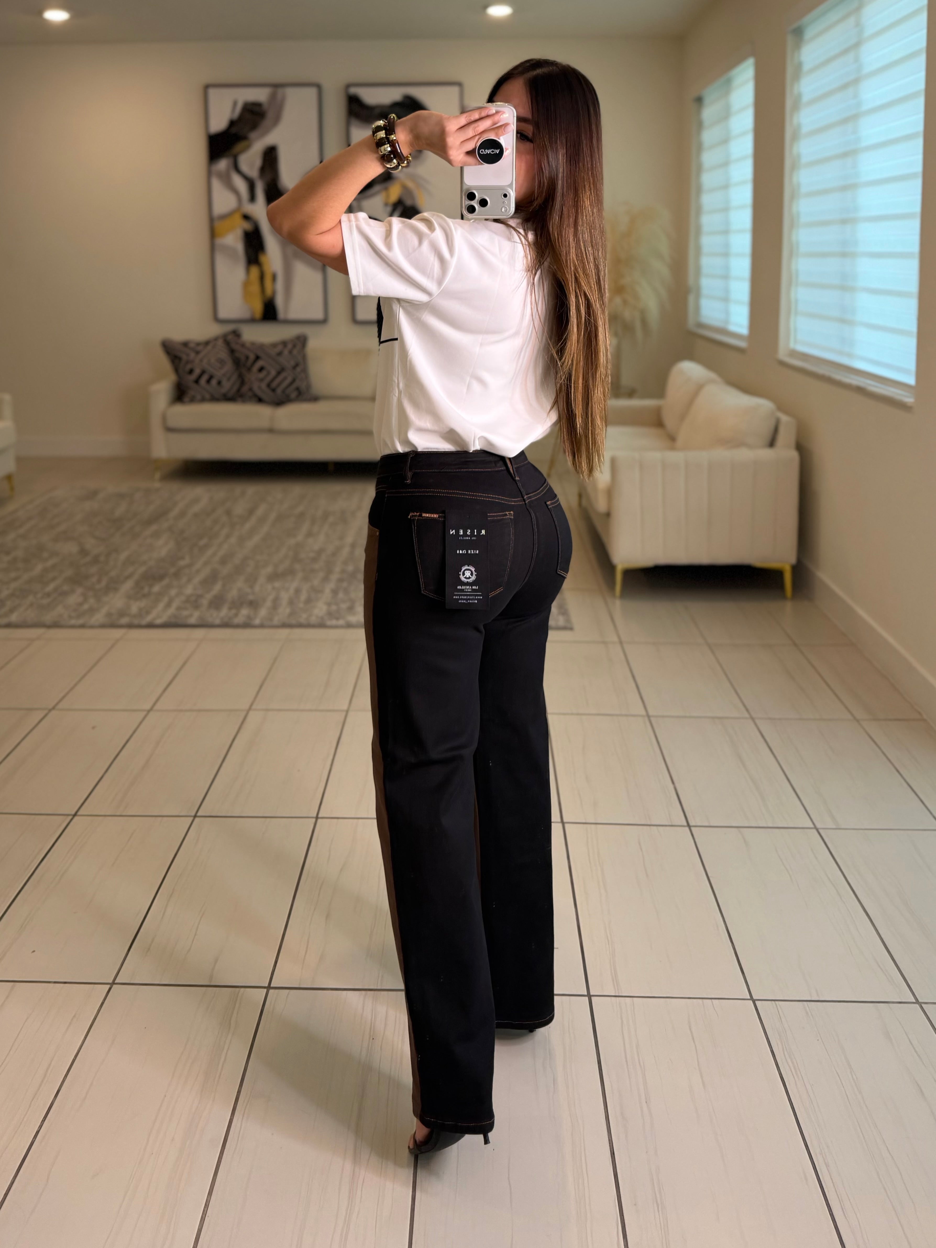 Black Embellished White Tshirt