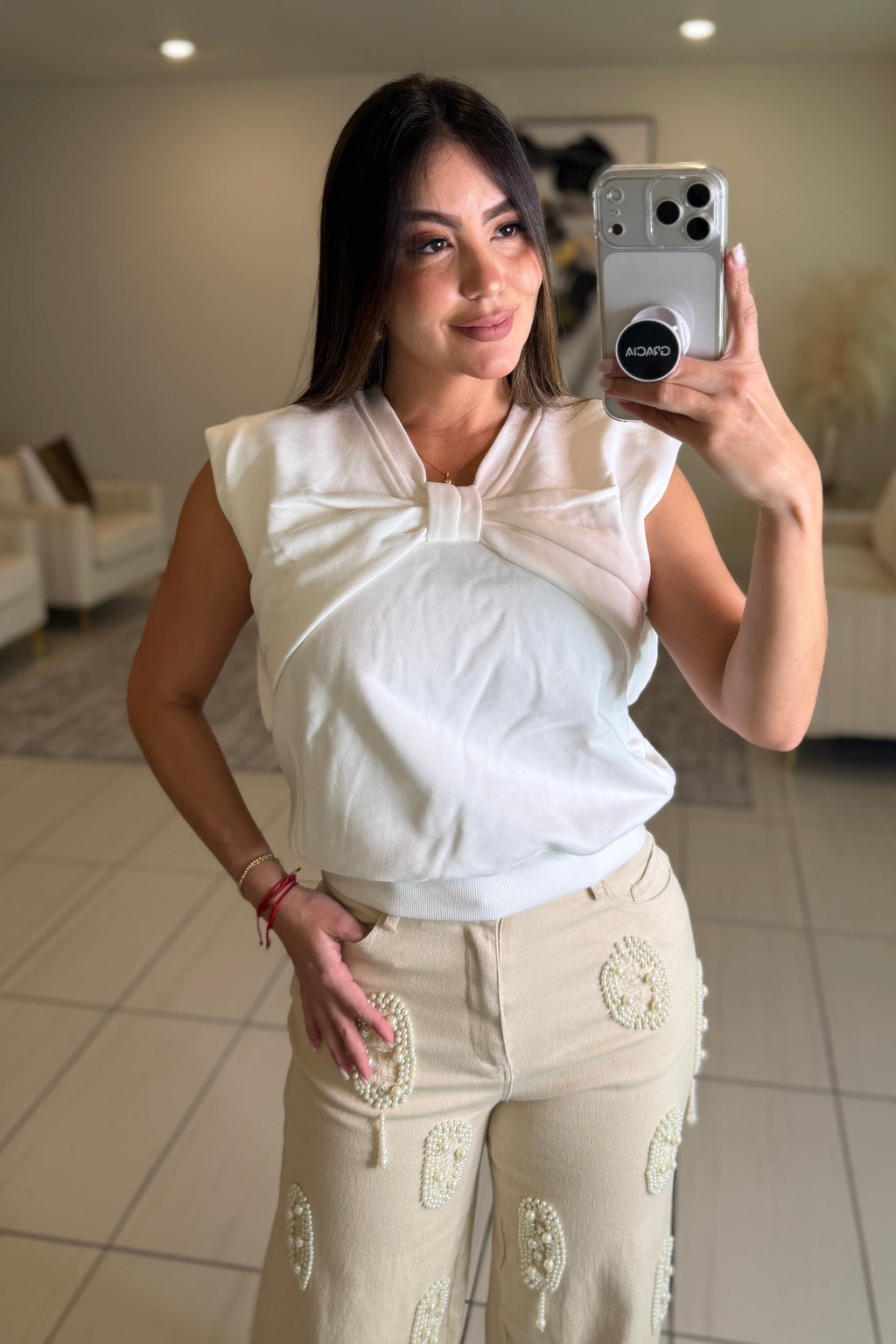 Angelic Bow White Top