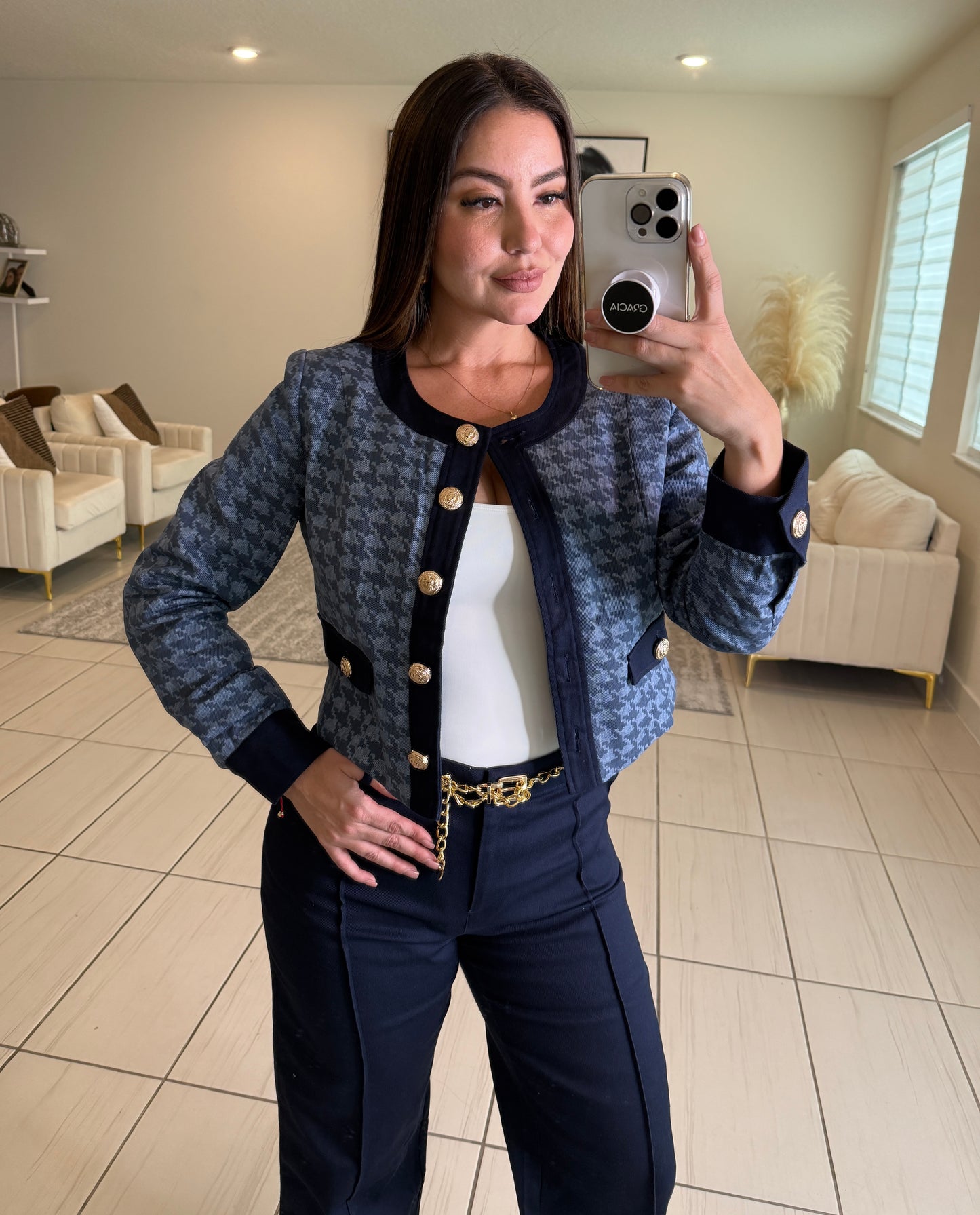 Executive Drama Blue Pant Set