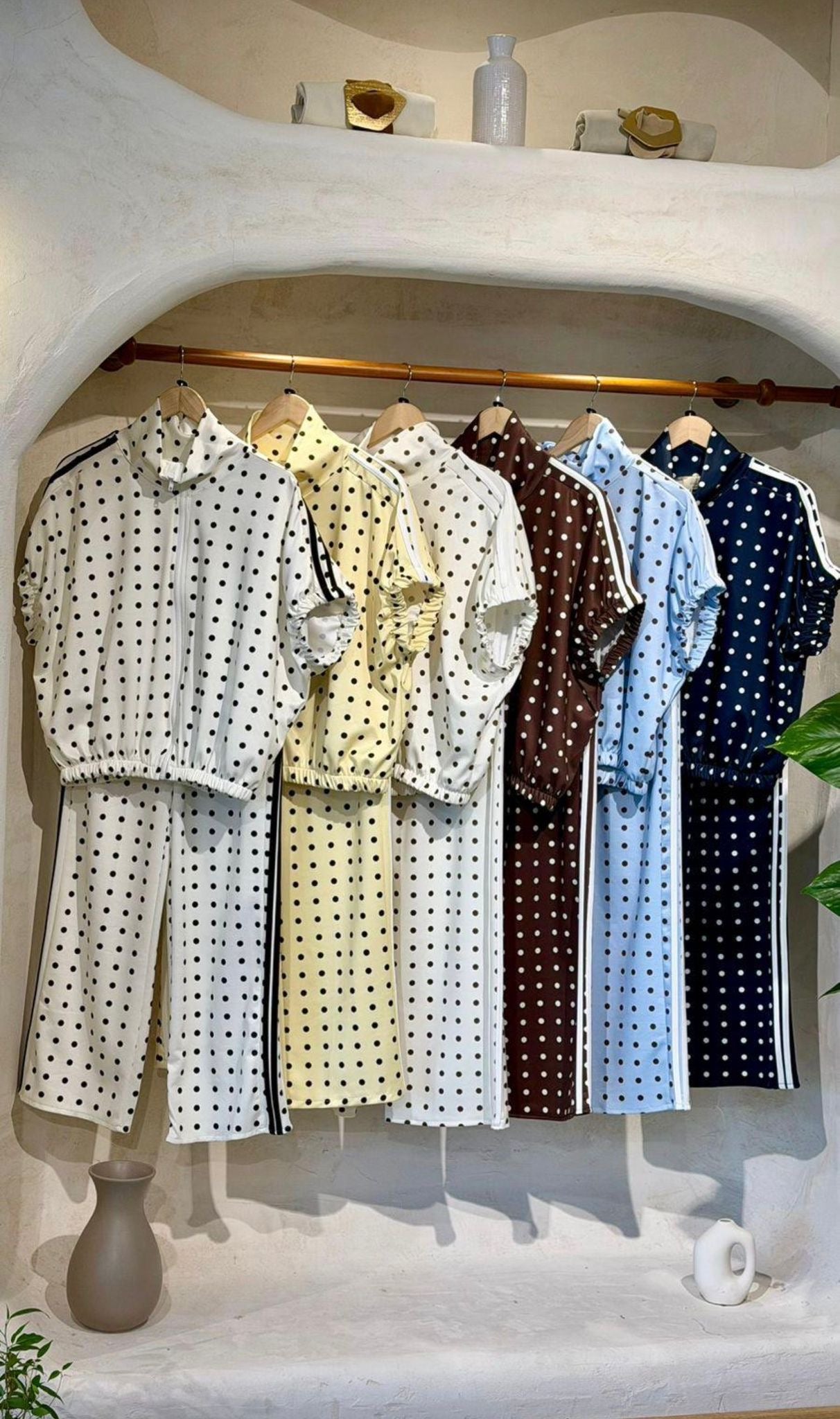 Italian Dots Brown Pants Set