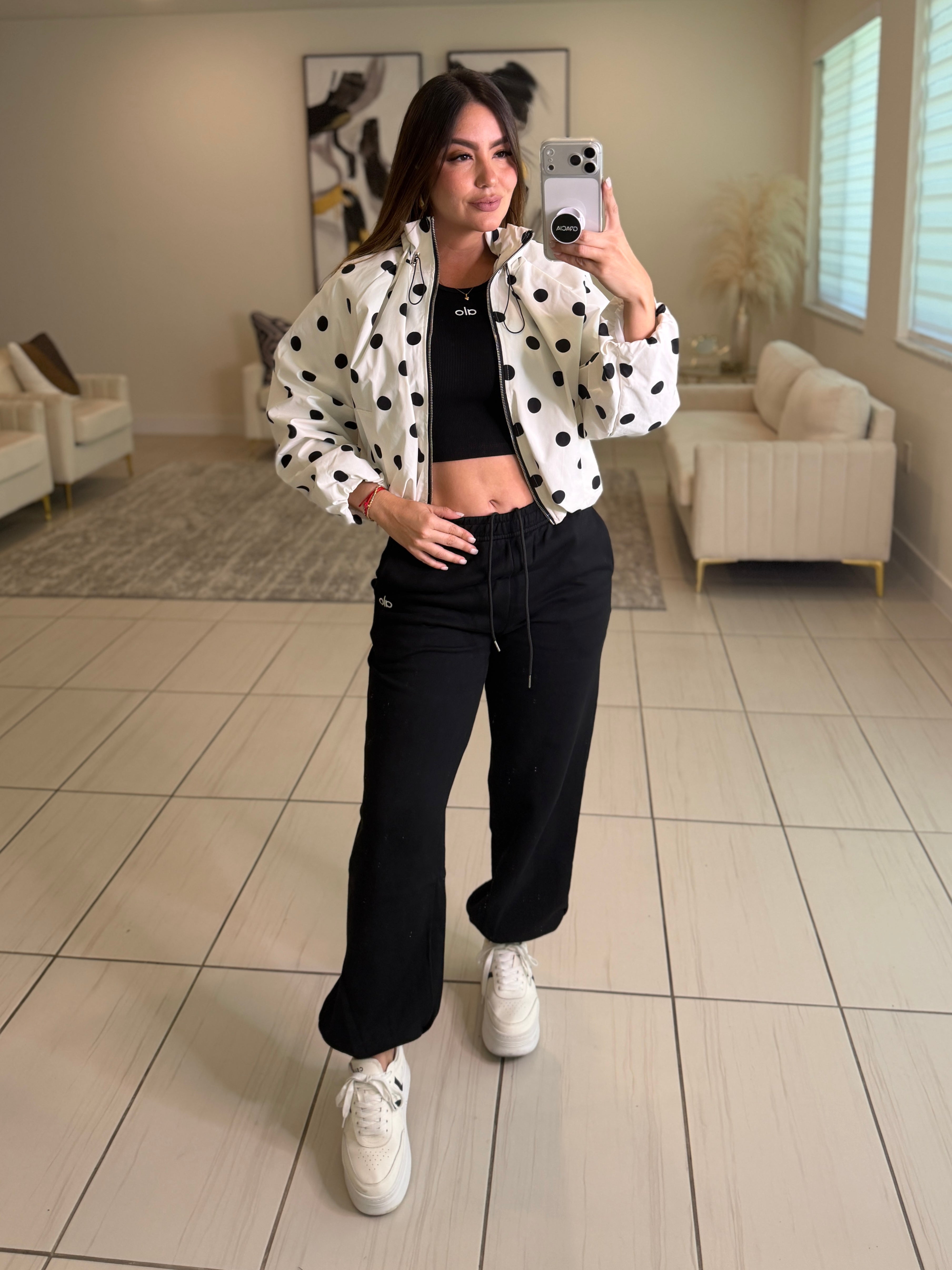 Polka Muse White Bomber Jacket