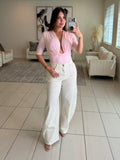 Divine Rhinestones Barrel White Pants