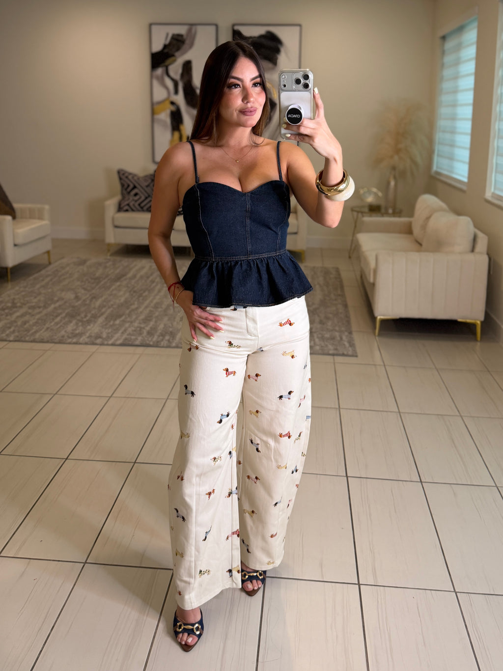 Sweet Peplum Denim Top