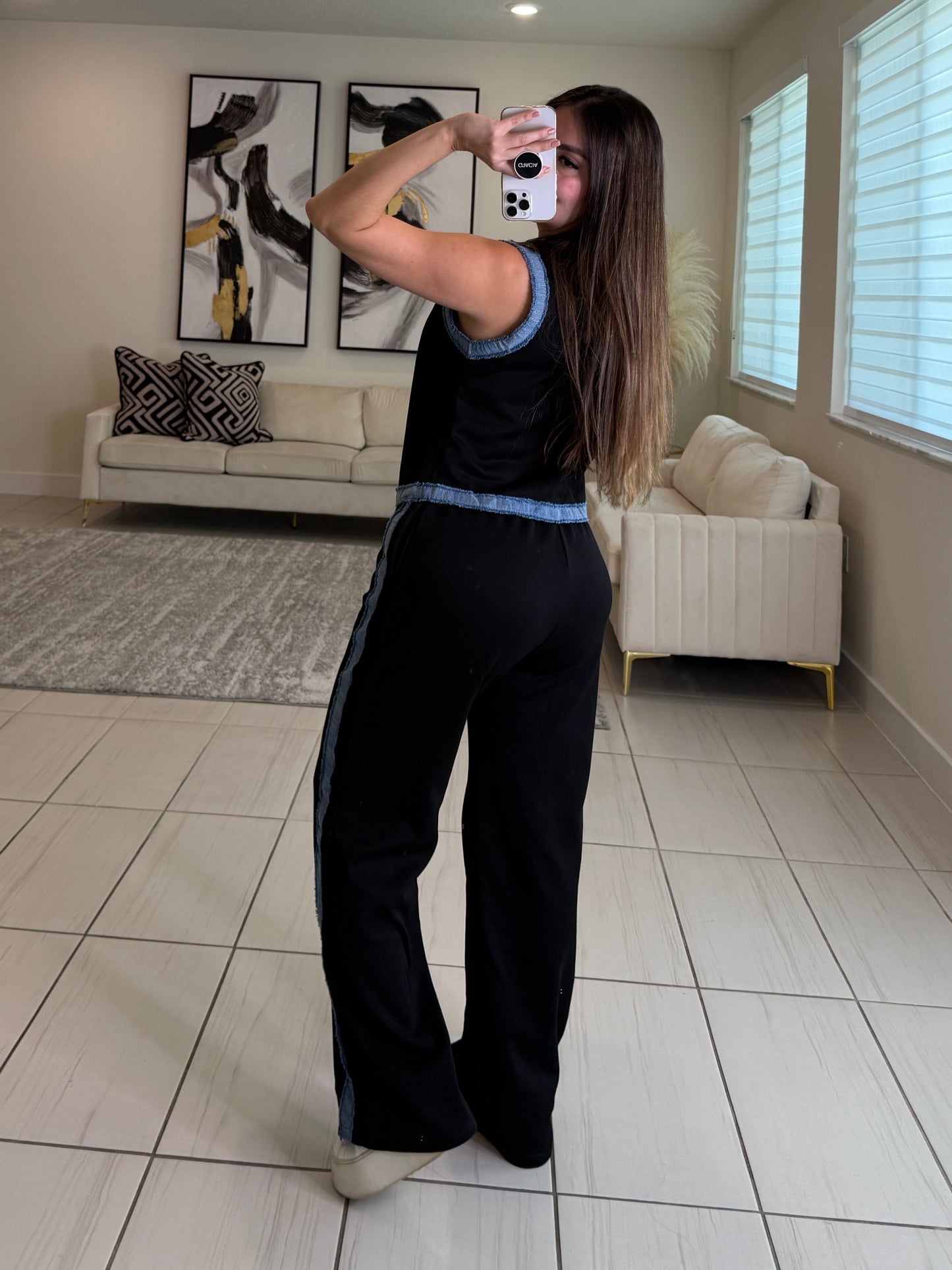 Iconic Black and Denim Contrast Set