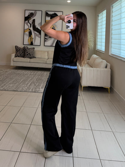 Iconic Black and Denim Contrast Set