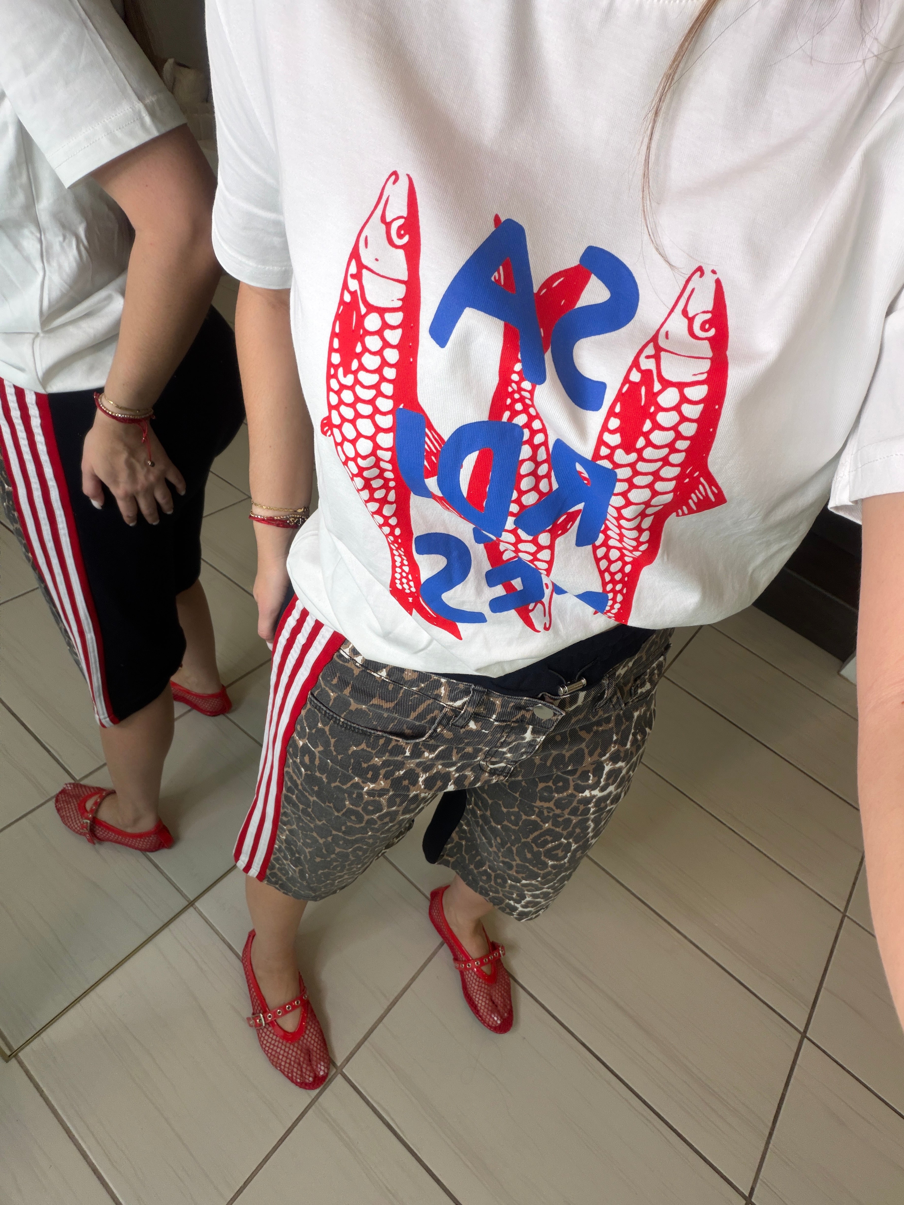 Wild Leopard Red Stripes Shorts