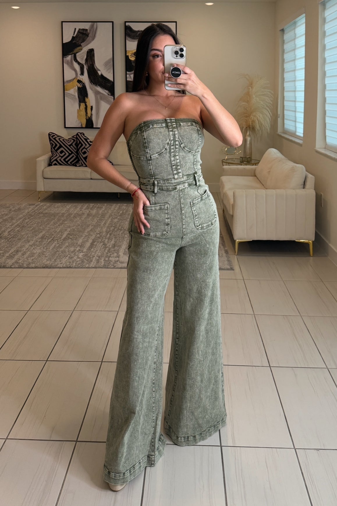 Rebel Utility Green Jumpsuit