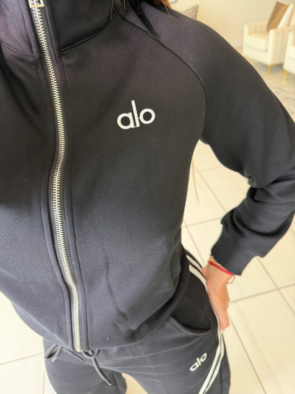 Stripes Halo Black Pant Set