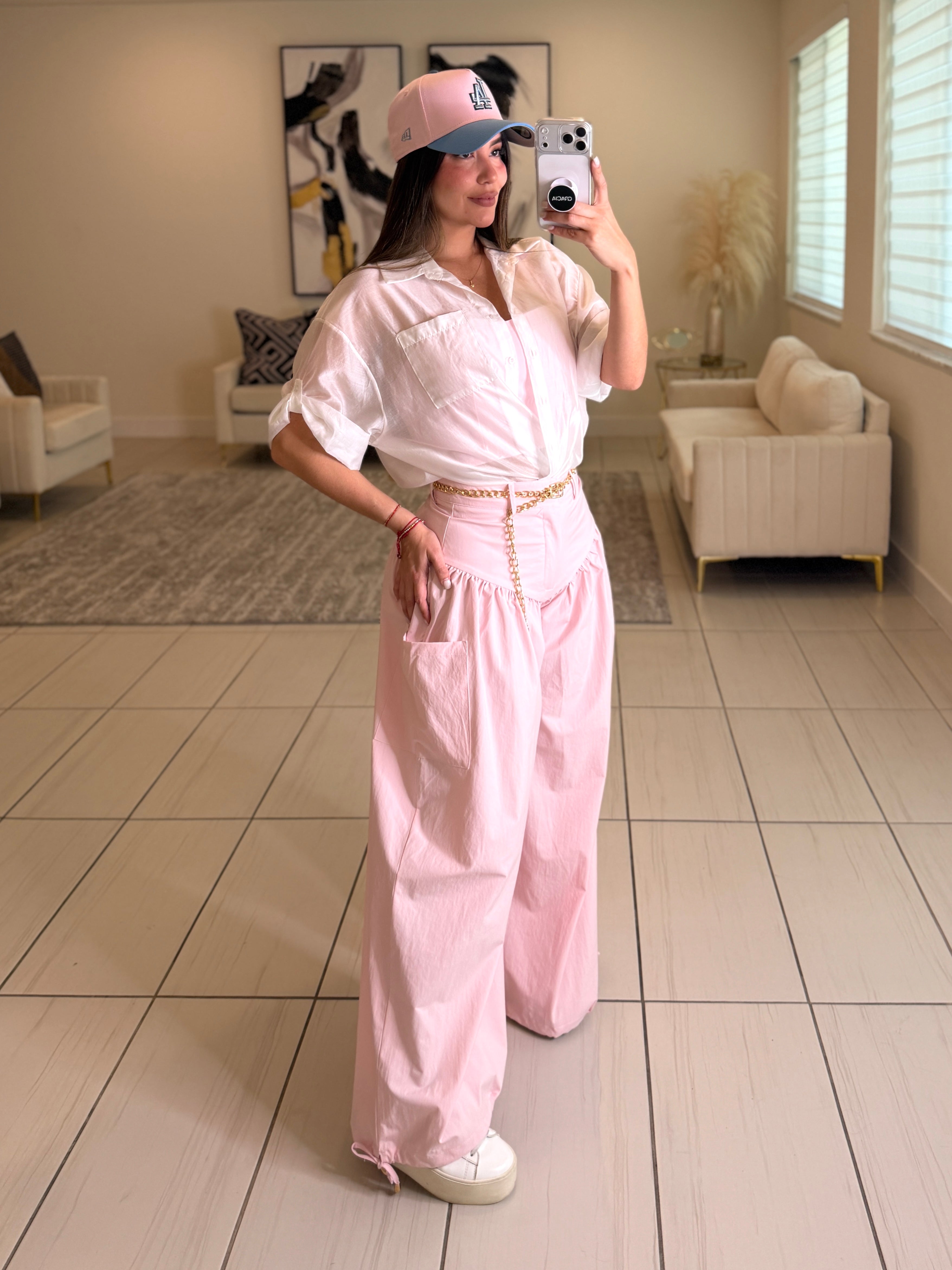 Divine Authority Pink Balloon Pant Set