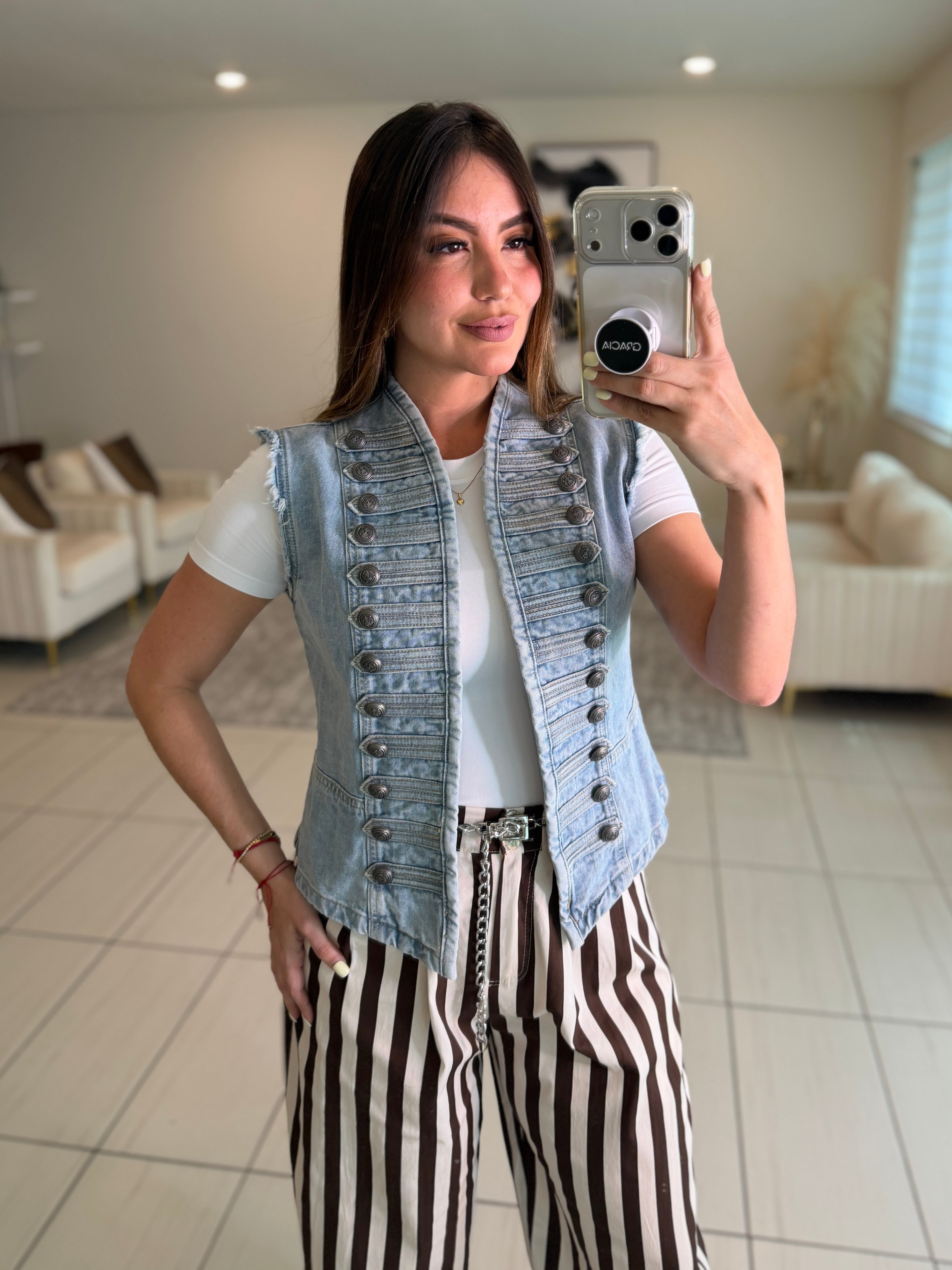 Napoleon Denim Vest Jacket