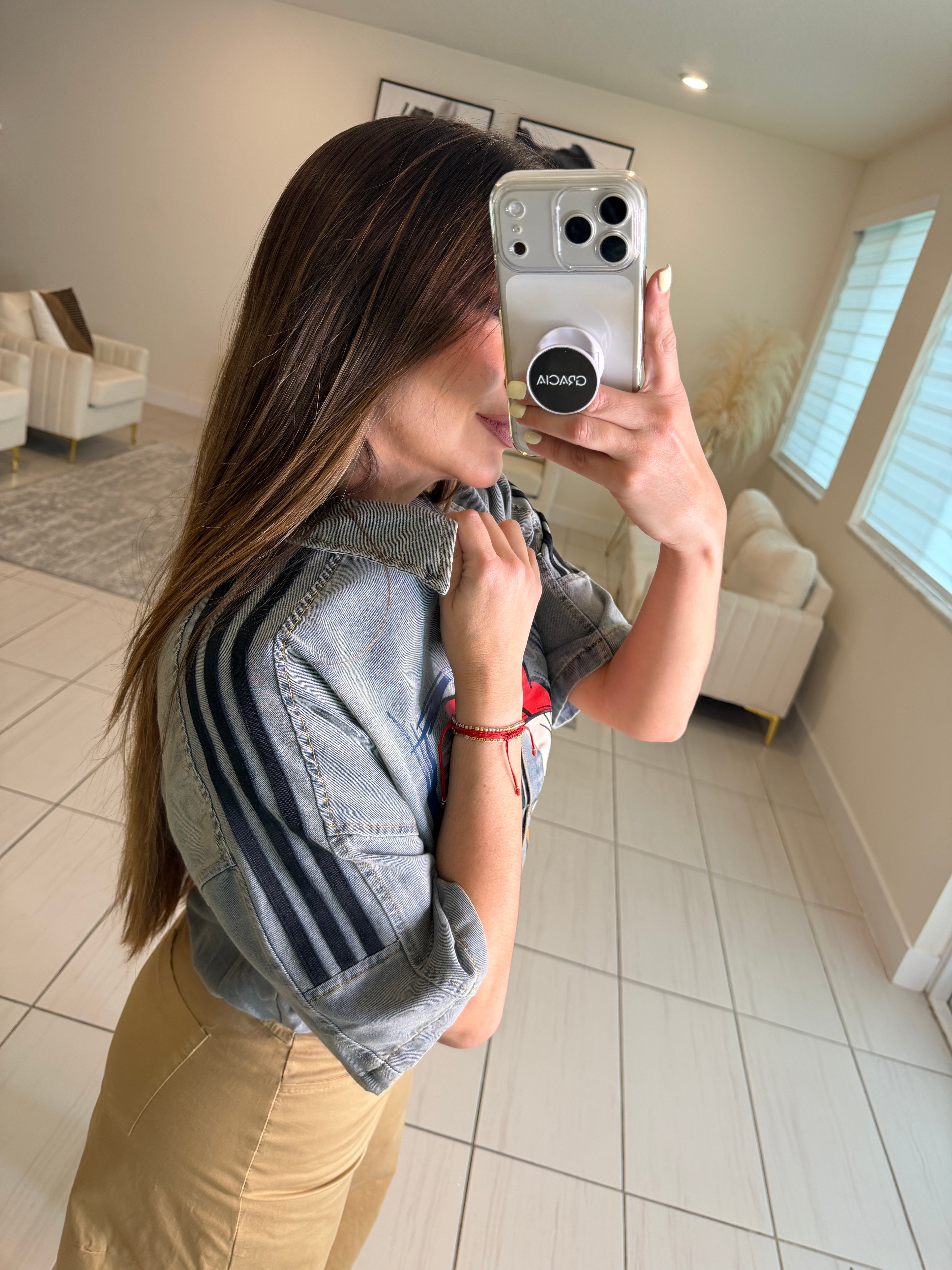 Cartoon Chic Denim Jacket