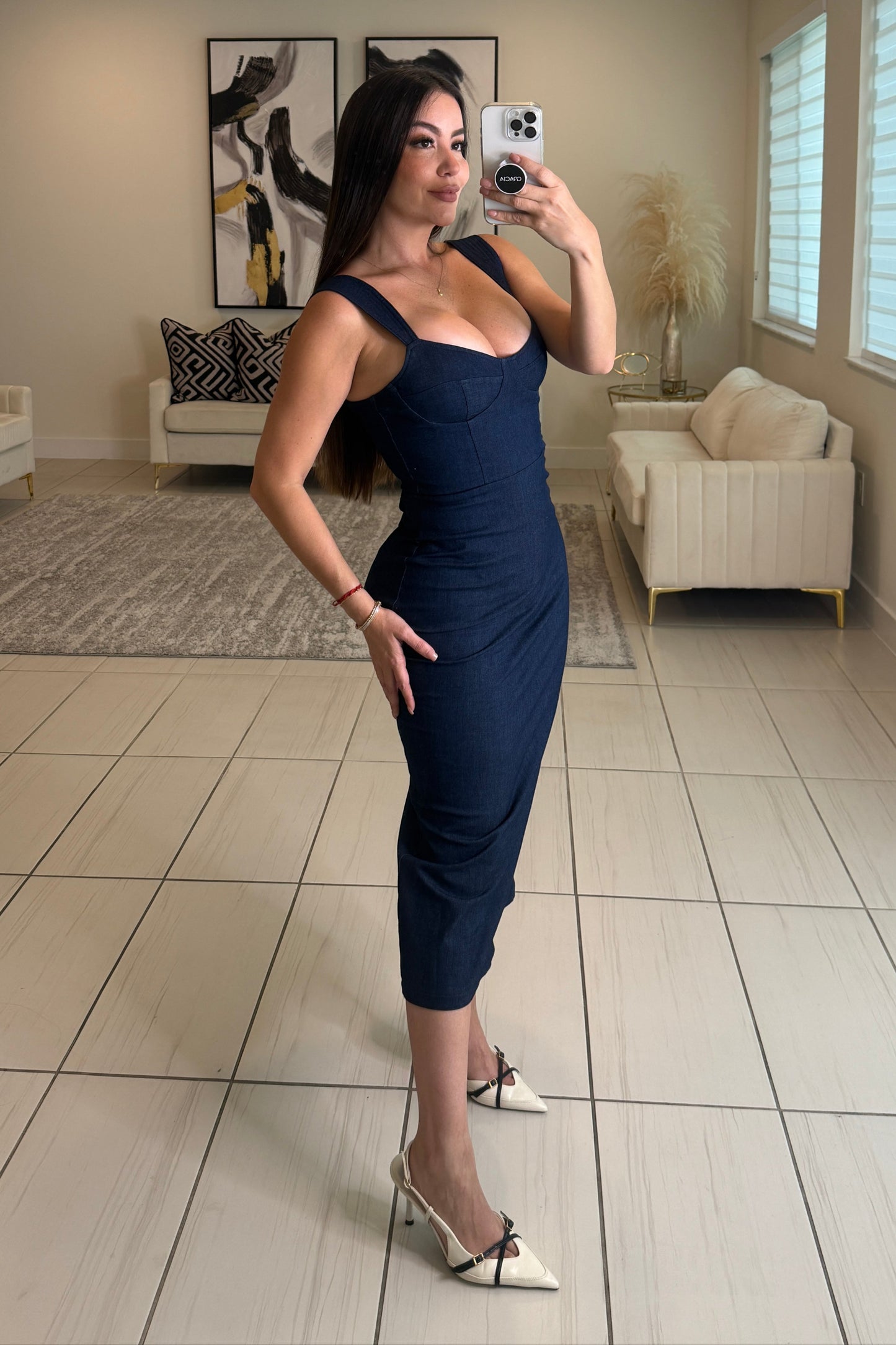 Monaco Denim Midi Dress