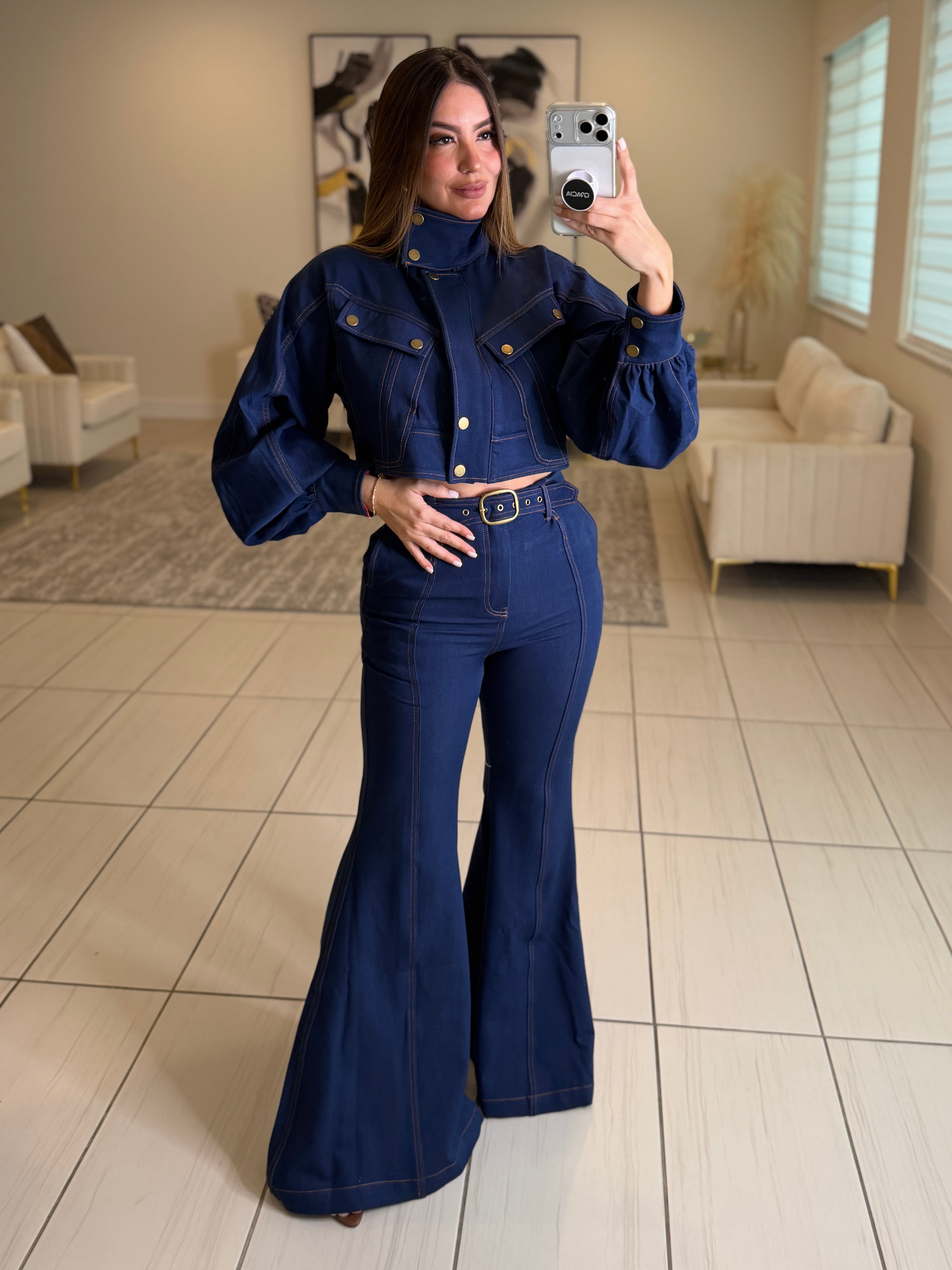 Luna Denim Utility Pant Set