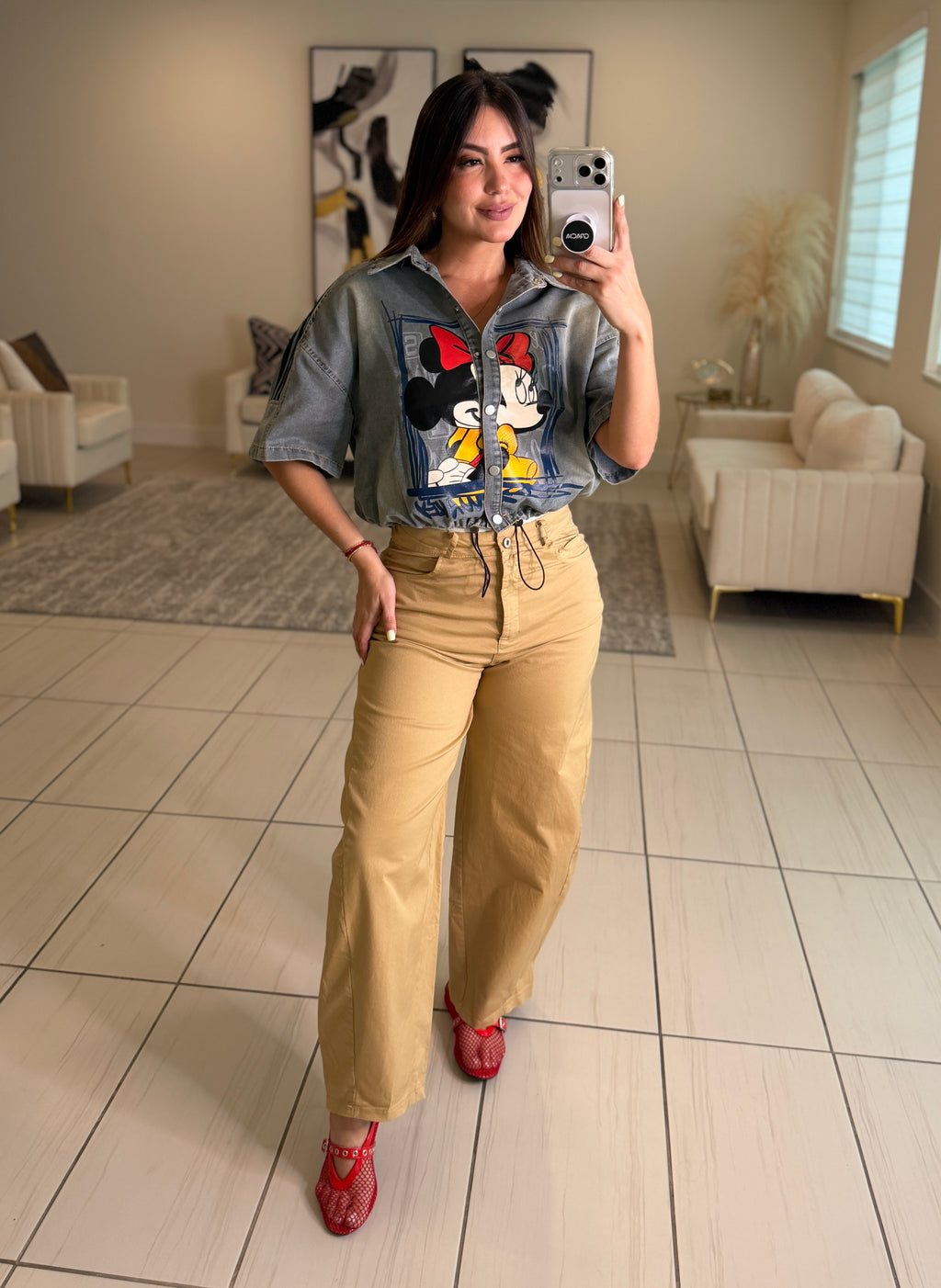 Cartoon Chic Denim Jacket