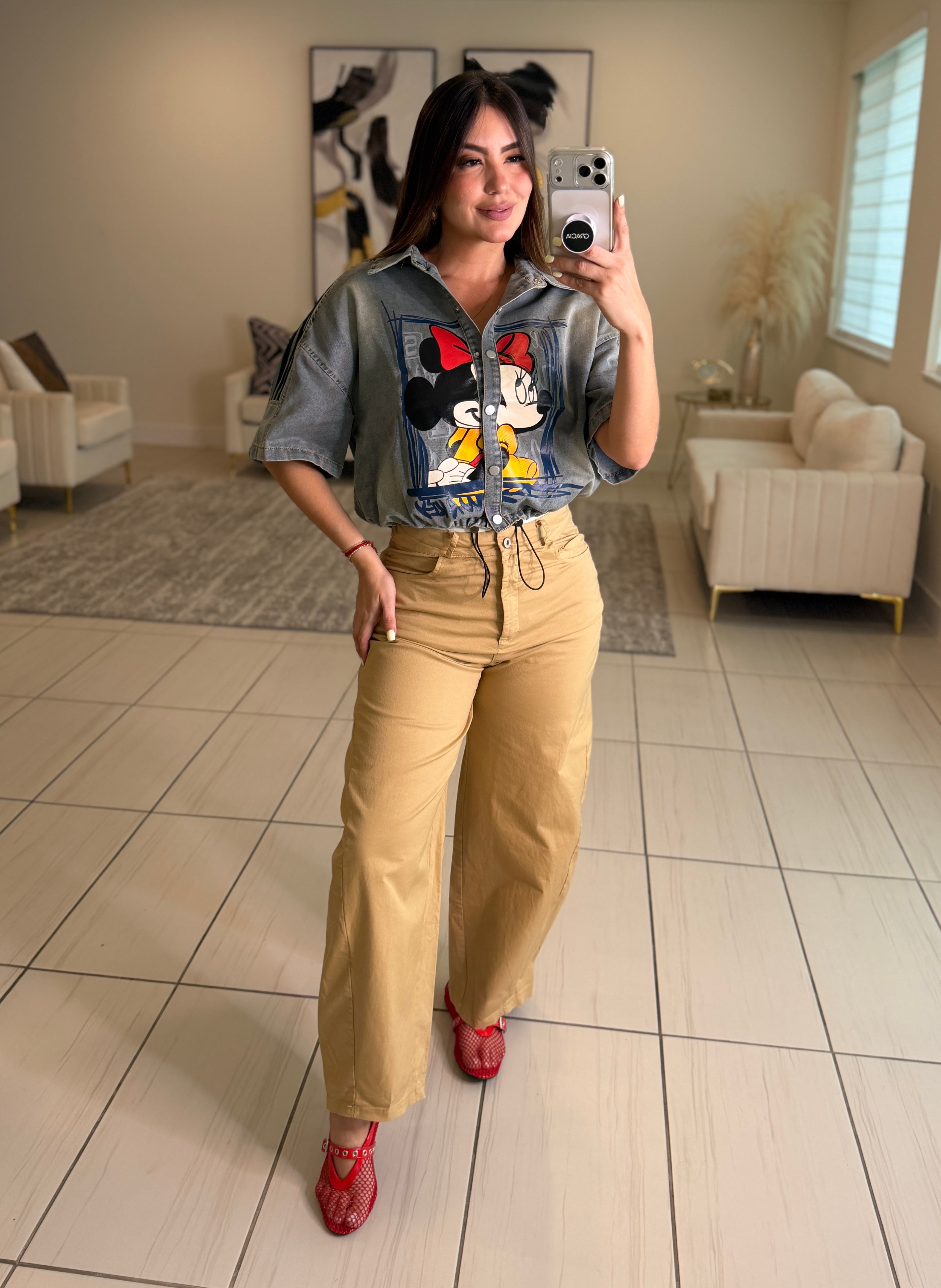 Cartoon Chic Denim Jacket