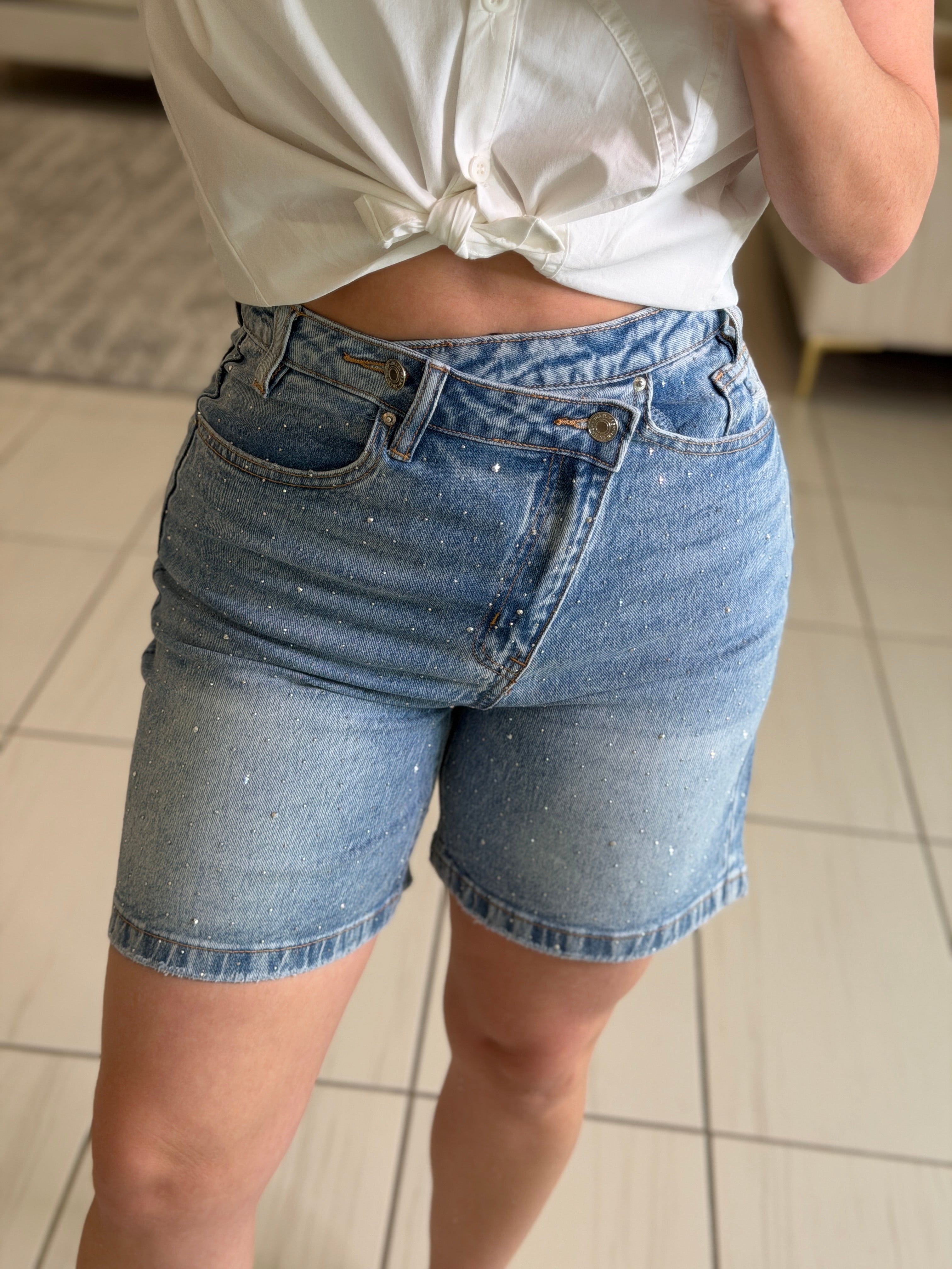 Crystal Denim Shorts