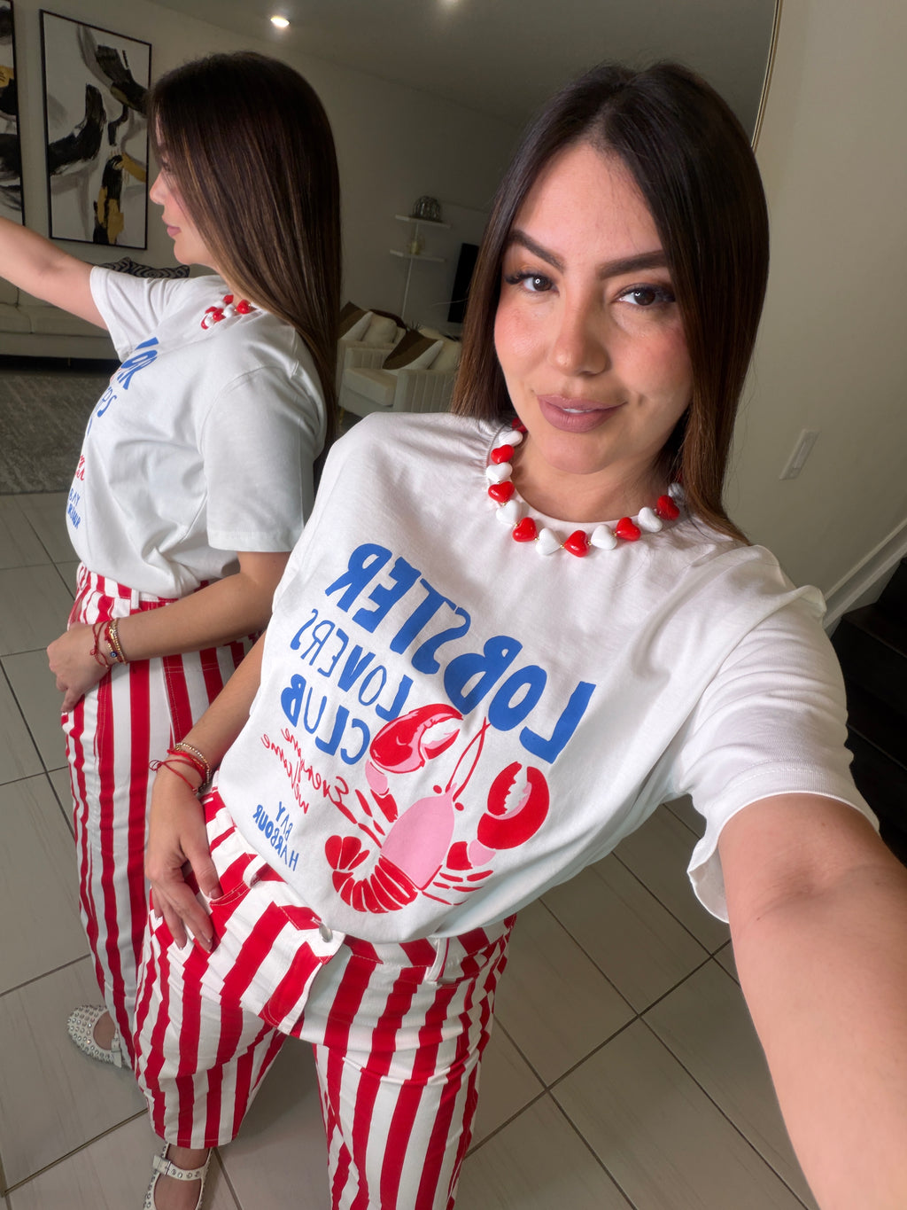 Lobsters Lovers White Tshirt