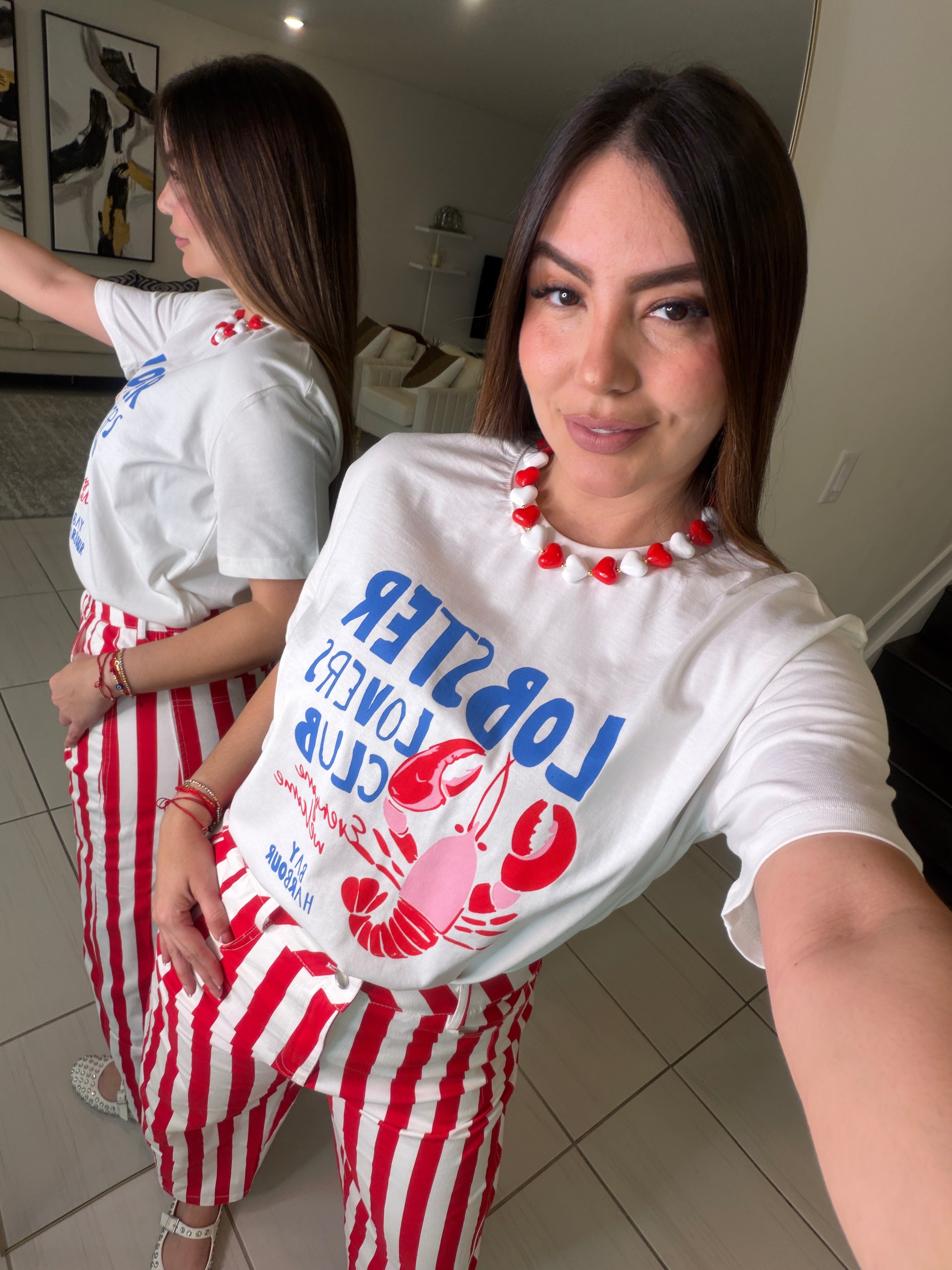 Lobsters Lovers White Tshirt