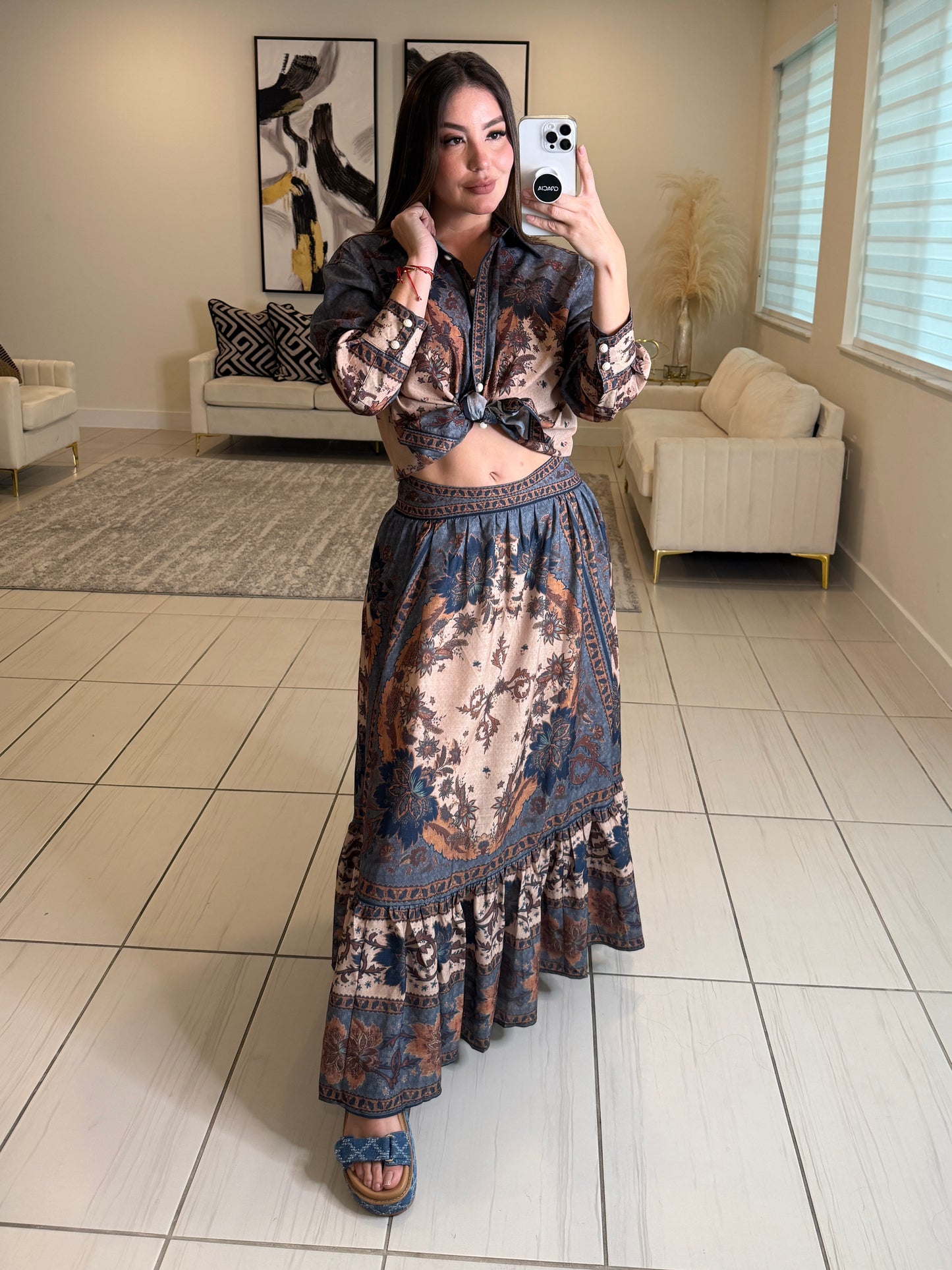 Ascension Tiered Midi Skirt Set