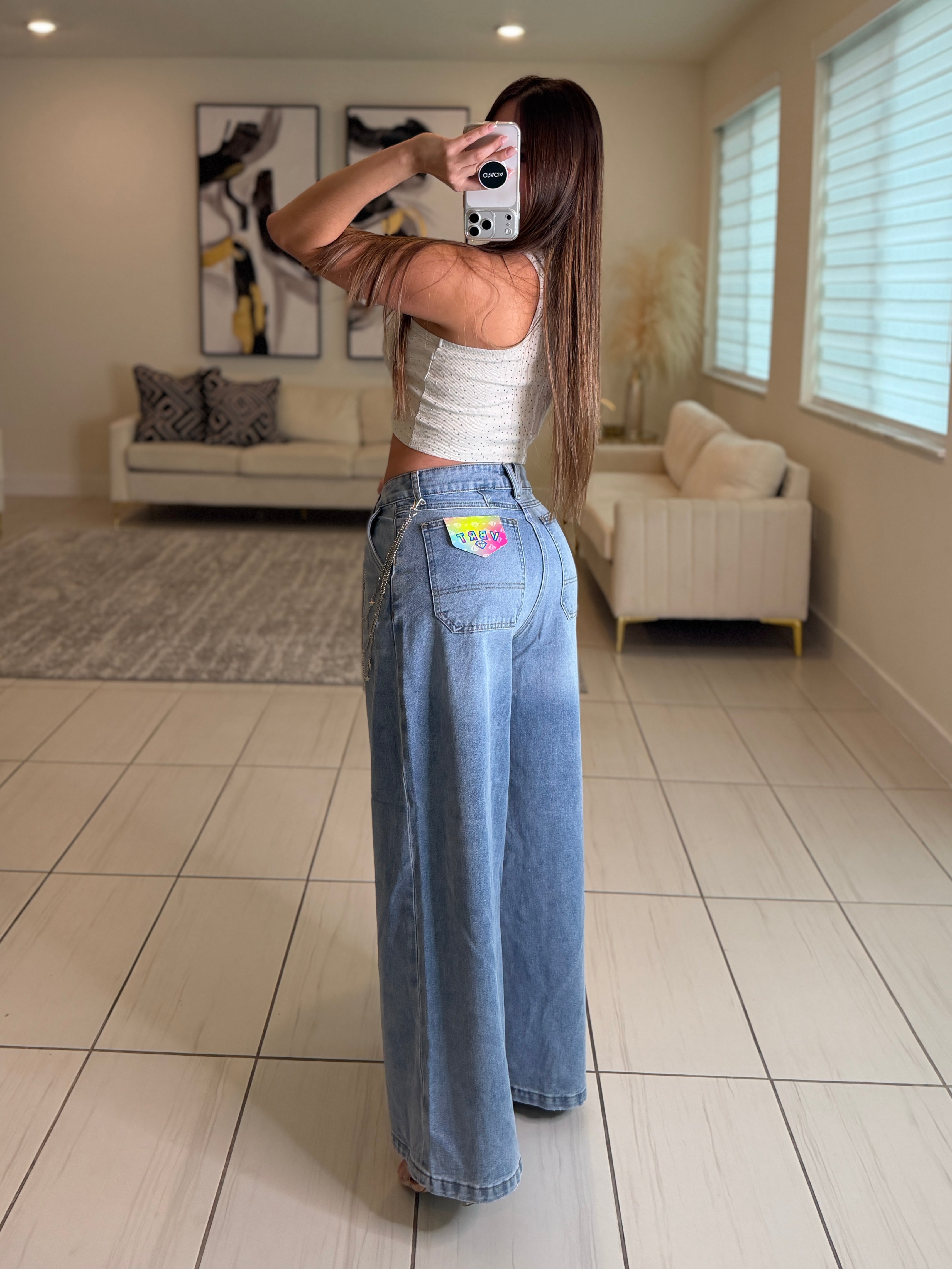 Wrap Cool Blue Denim Pants