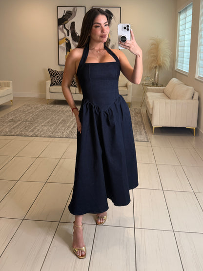 Pretty Sweet Denim Midi Dress