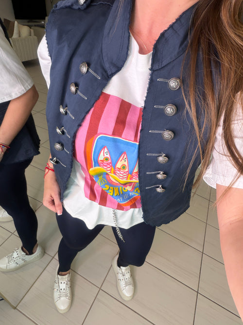 Napoleon Navy Blue Vest Jacket