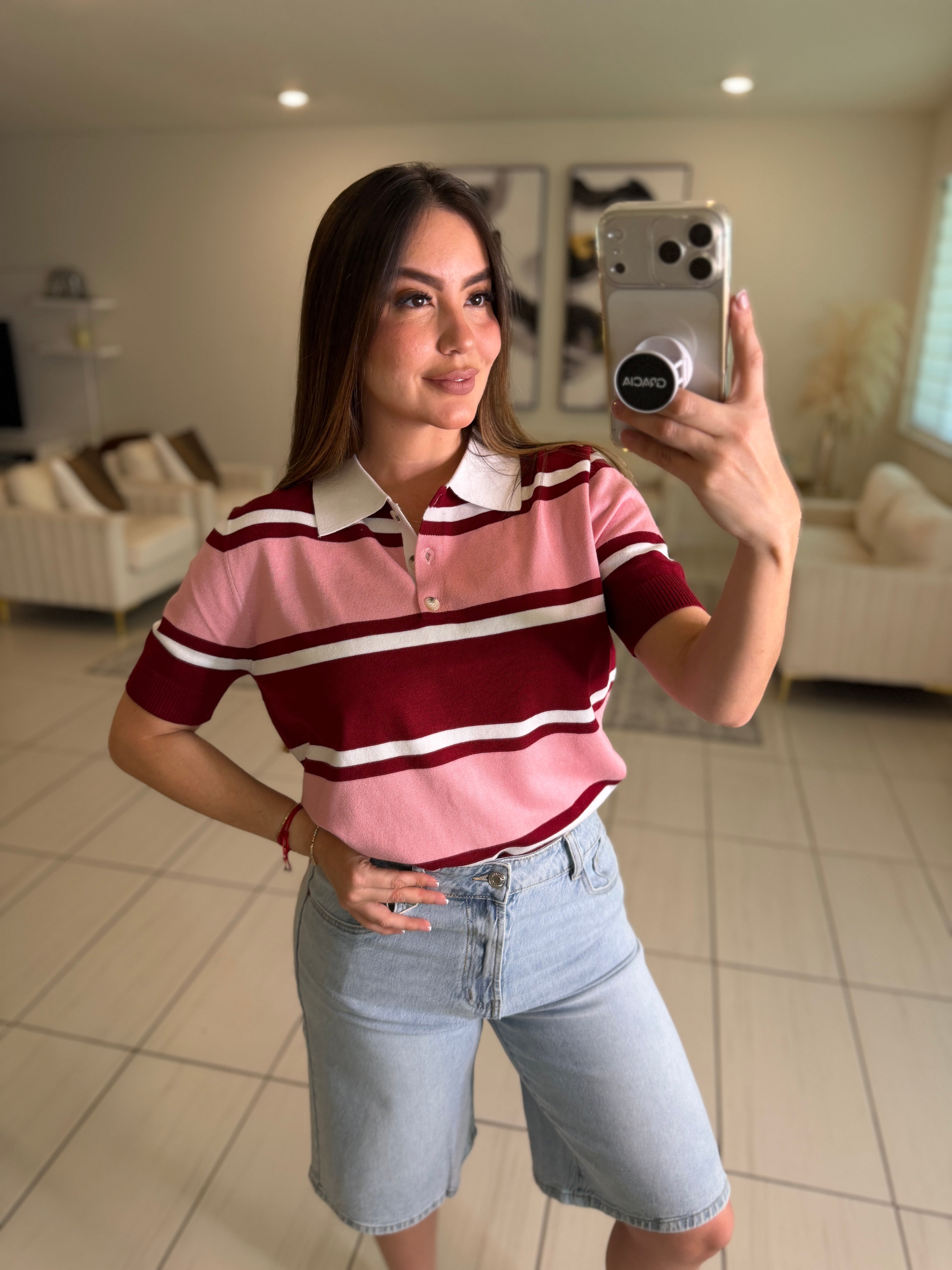 Sweet Stripes Pink Top