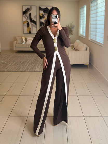 Opulent Structure Brown Jumpsuit