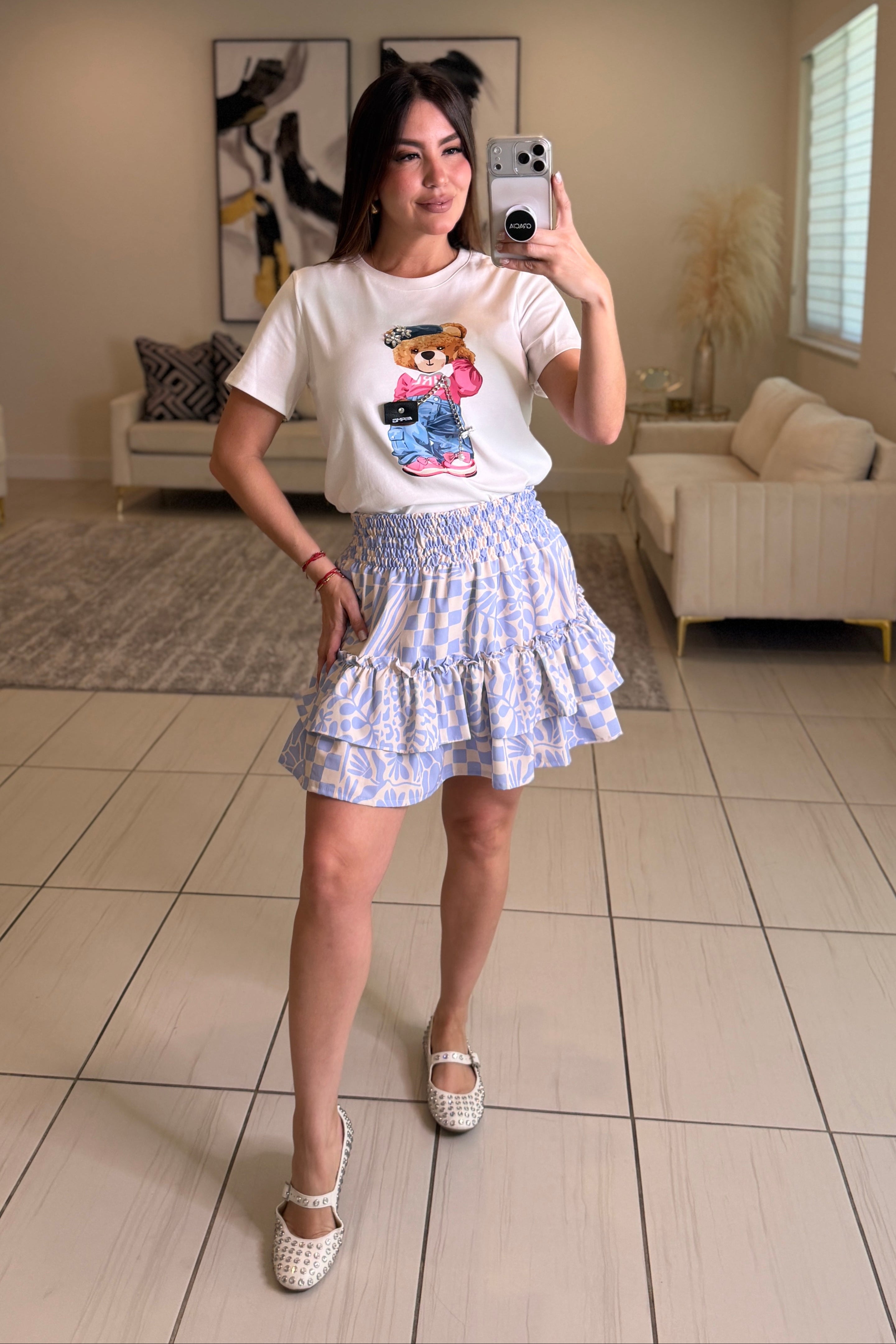 Pretty Bloom Blue Skirt