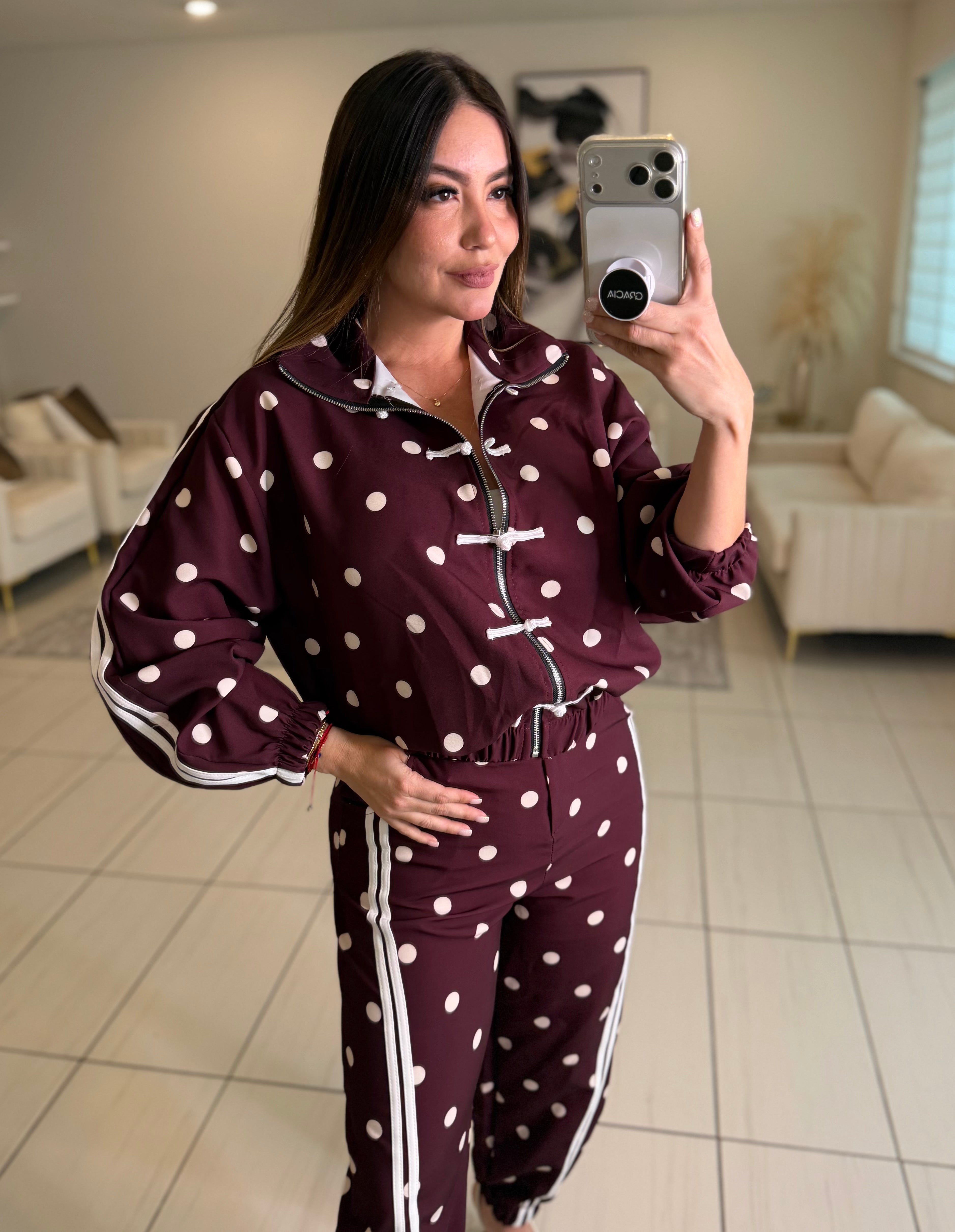 Oriental Polka Muse Burgundy Set