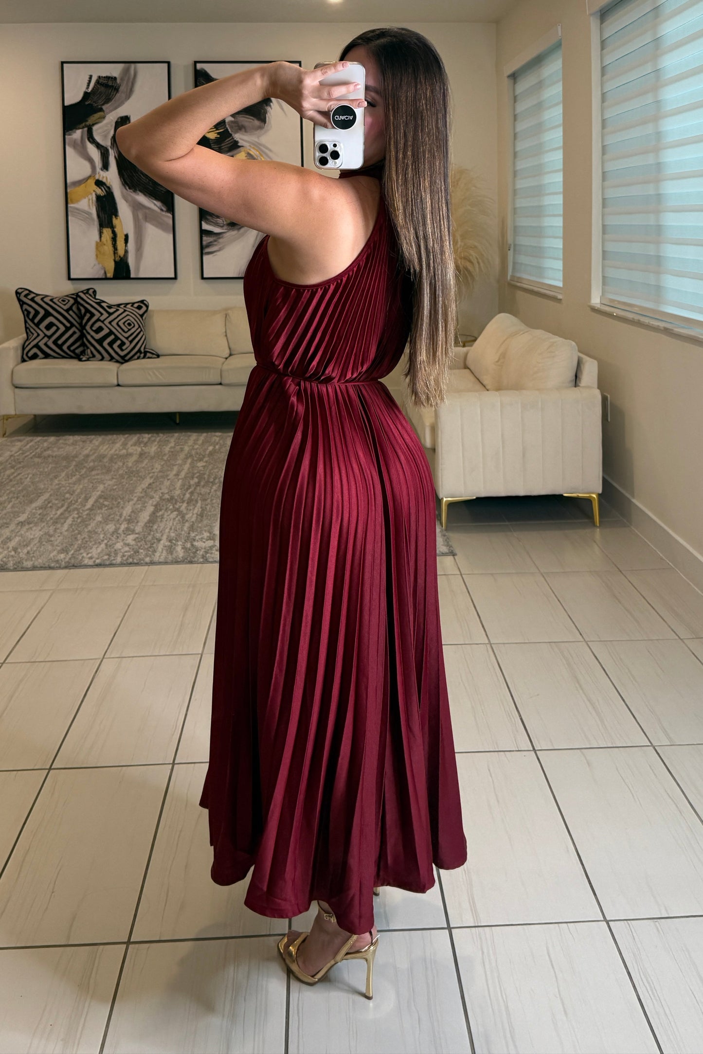 Radiant Red Wine Midi Dress