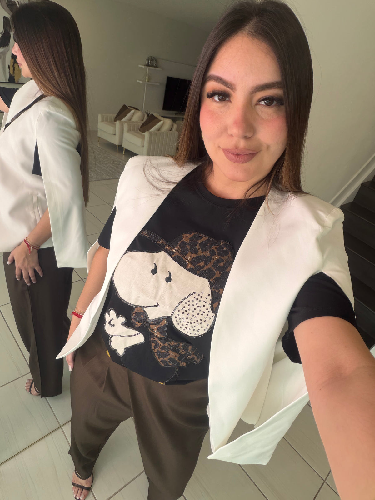 Cascading Cape White Blazer